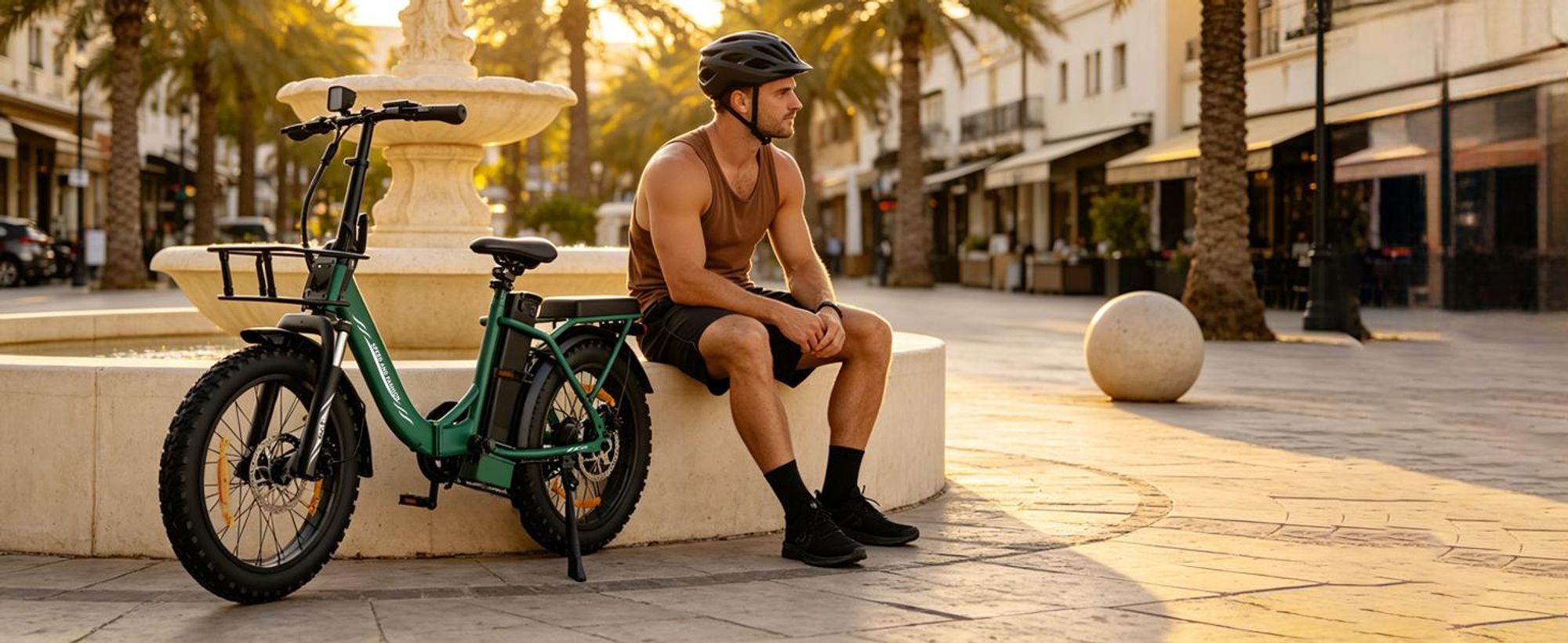 Runetic E-Bike, Foldable E-Bike, 36 V 13 Ah Akku bis zu 100 km, 20 x 3,0 Zoll, SHIMANO 7-Gang, 250 W Motor & 25 km/h - Grün