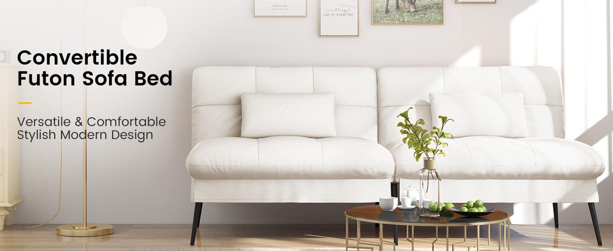 COMHOMA Sofa Schlafsofa mit Schlaffunktion, überzug Futon Klappsofa, Bettcouch, ecksofa, Couch Gästebett, 3-Sitzer Sofa, mit verstellbare Rückenlehne