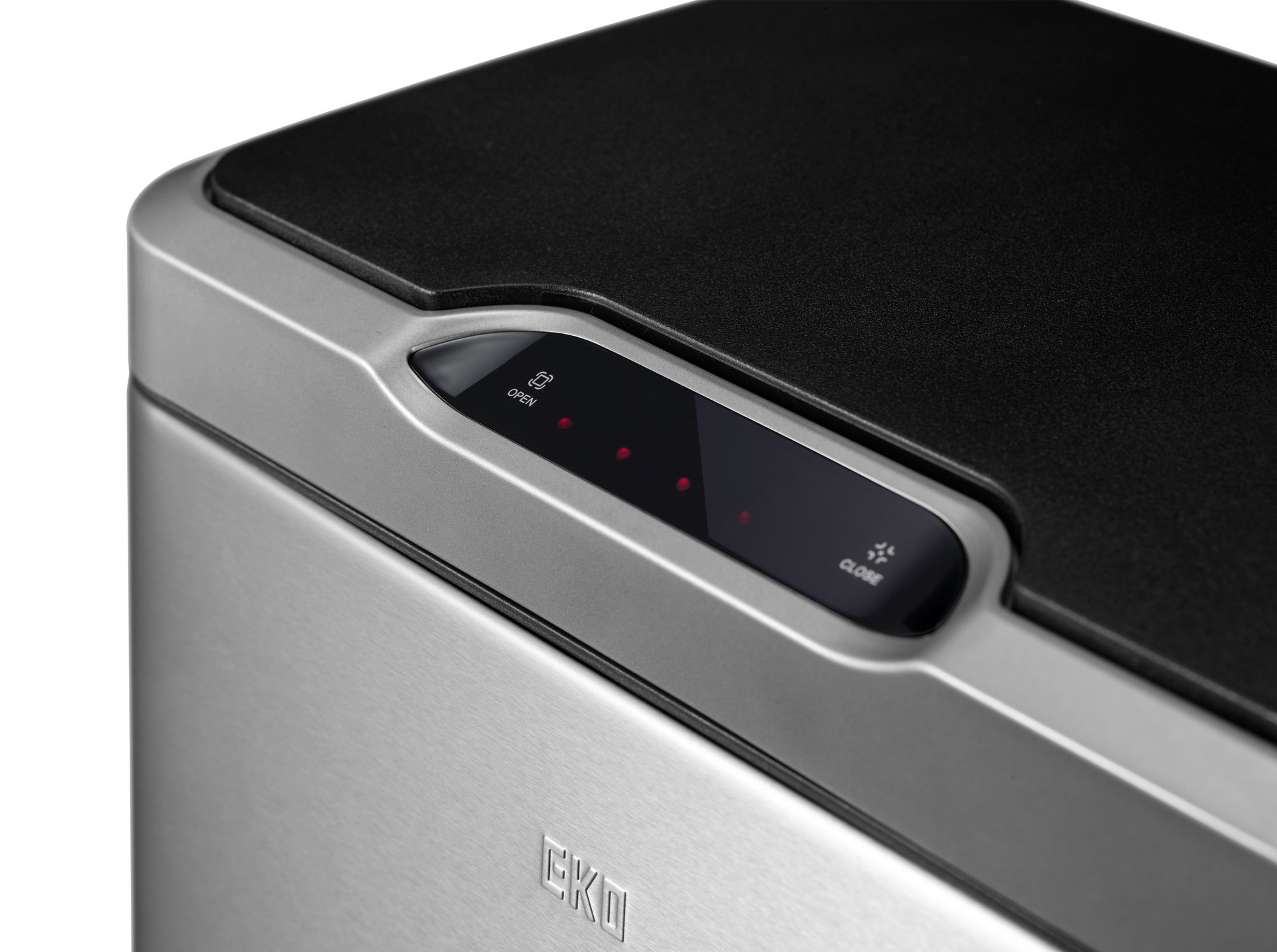 EKO - Mirage Sensor Abfalleimer 20+20 Liter - Stainless steel Plastic - Matt Edelstahl, Schwarz