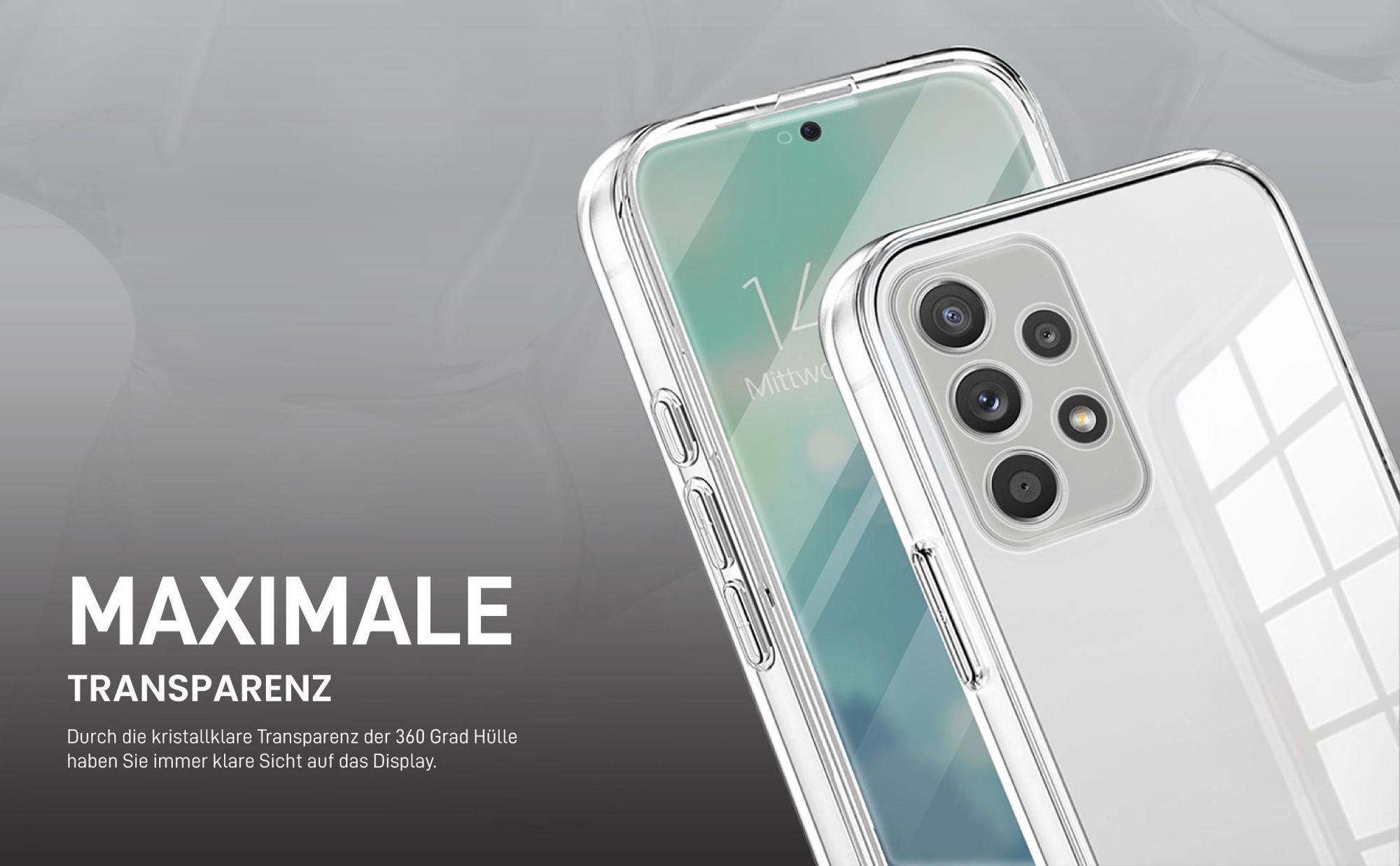 Transparentes 360 Grad Cover Front Back für Samsung Galaxy A52 / A52 5G / A52s 5G