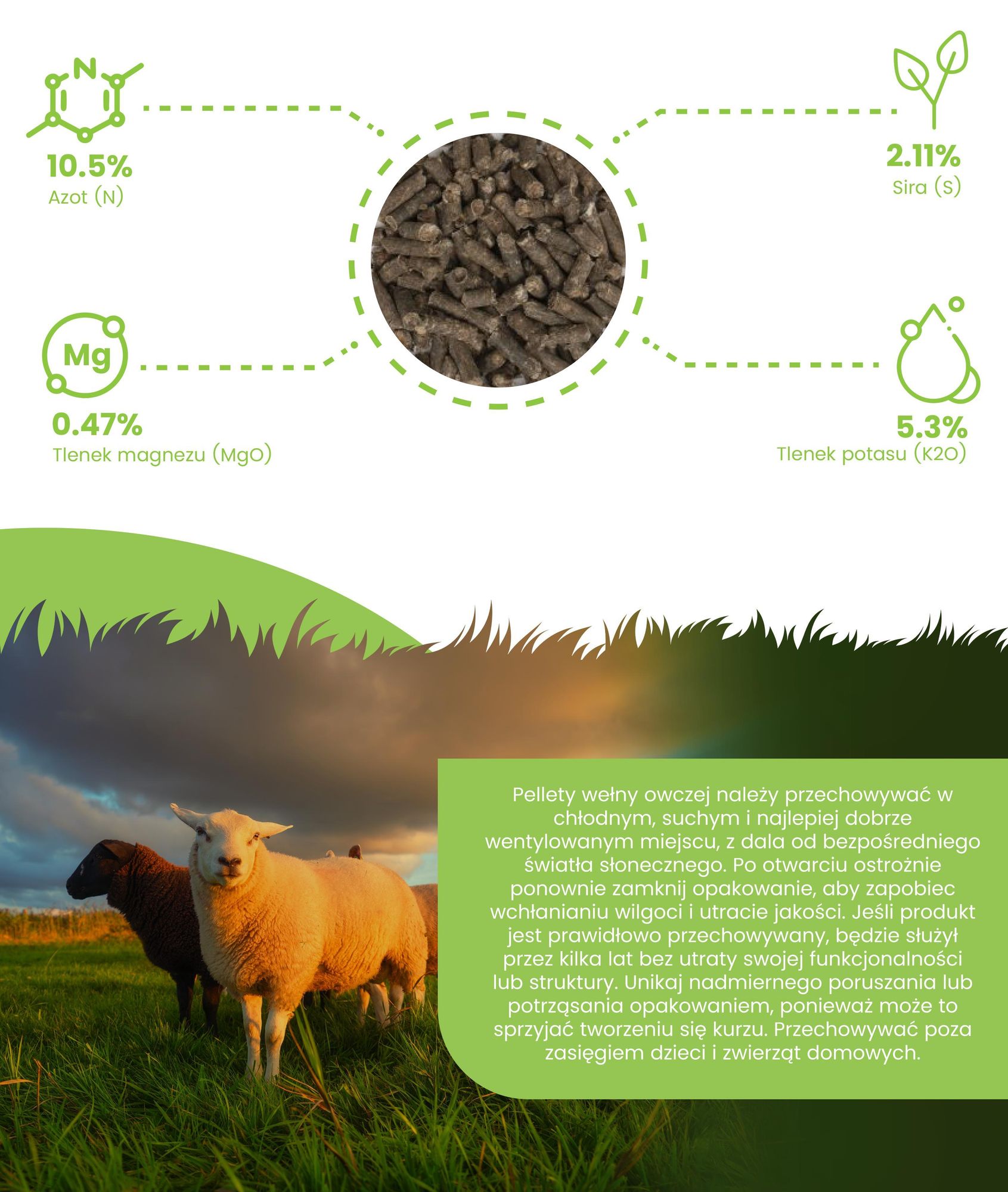 Nawóz organiczny z wełny owczej – granulat (5 kg na 50 m2) - Organifer