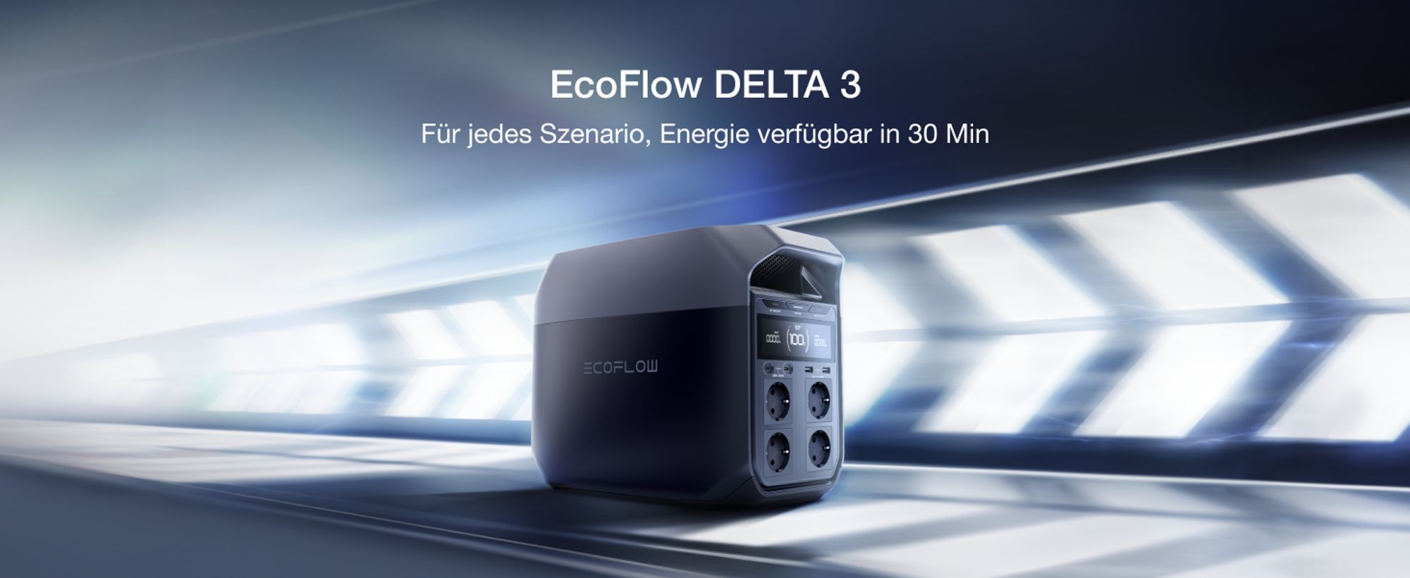 EF ECOFLOW DELTA 3 Tragbare Powerstation, 1 024 Wh Solargenerator, LiFePO4-Batterie, Schnellladung von 0-70% in 30 Min., erweiterbar auf 5 kWh