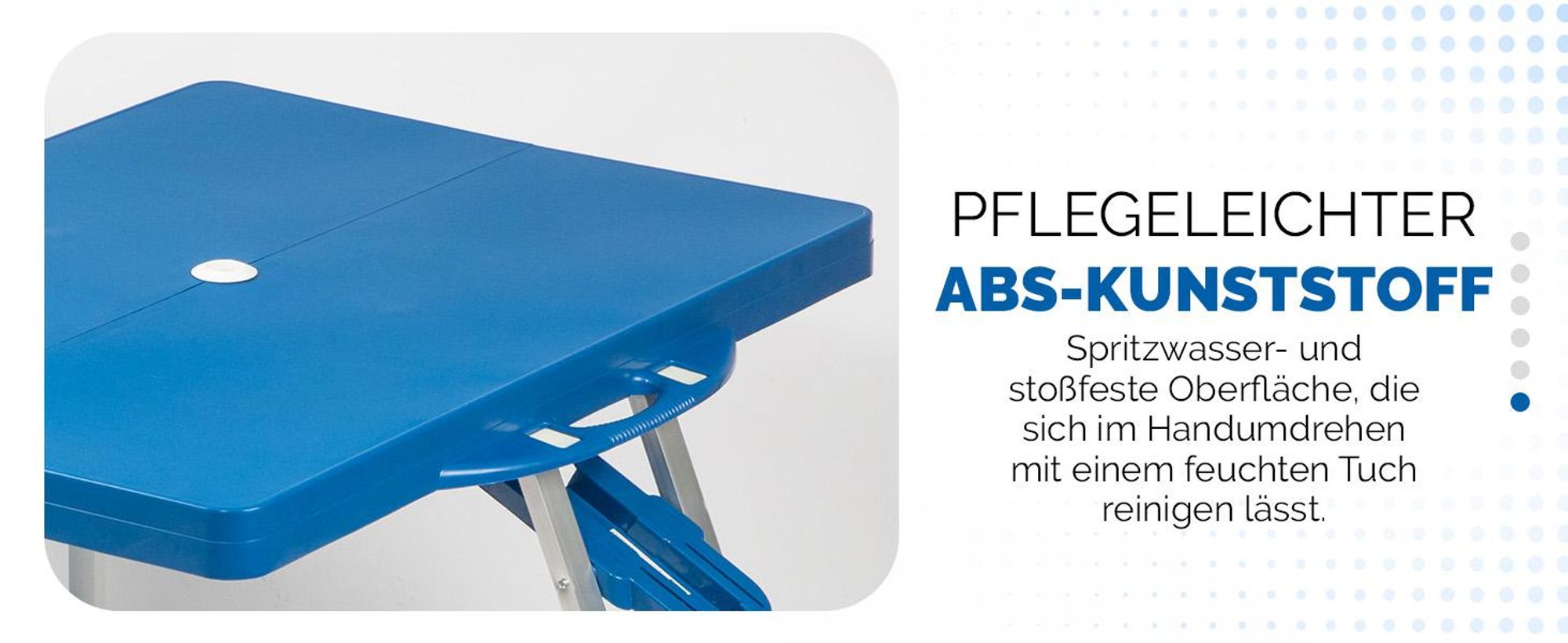 CASARIA Campingtisch mit 4 Sitzplätzen Blau