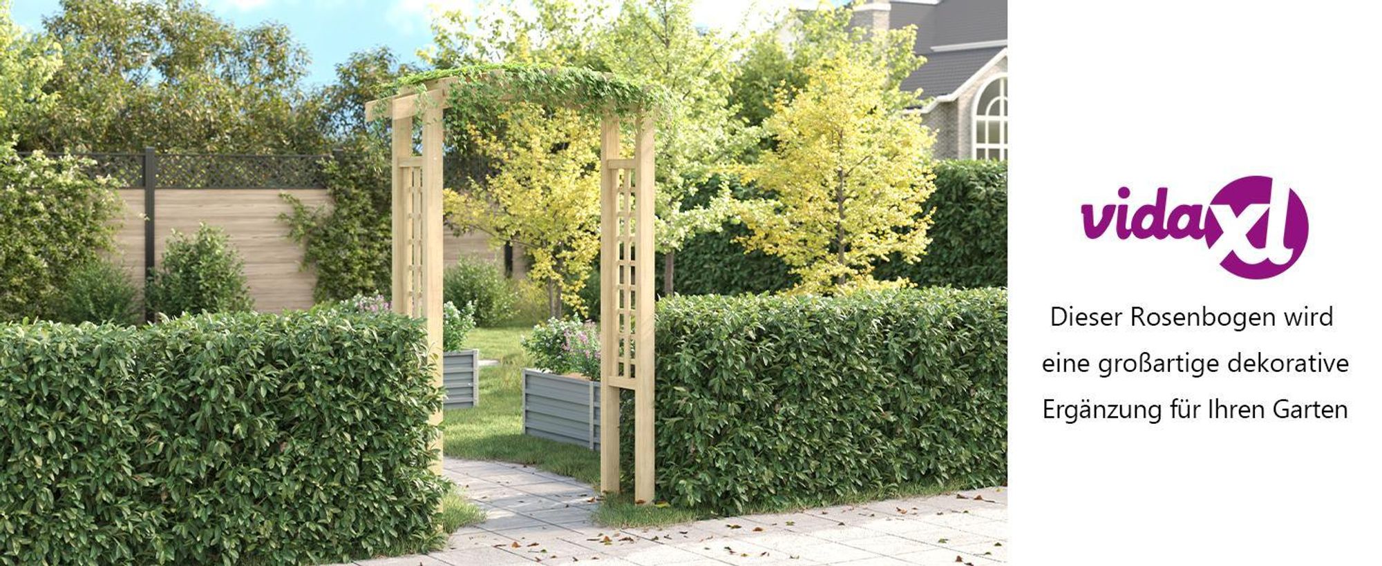 vidaXL Gartenbogen 150x60x210 cm Holz