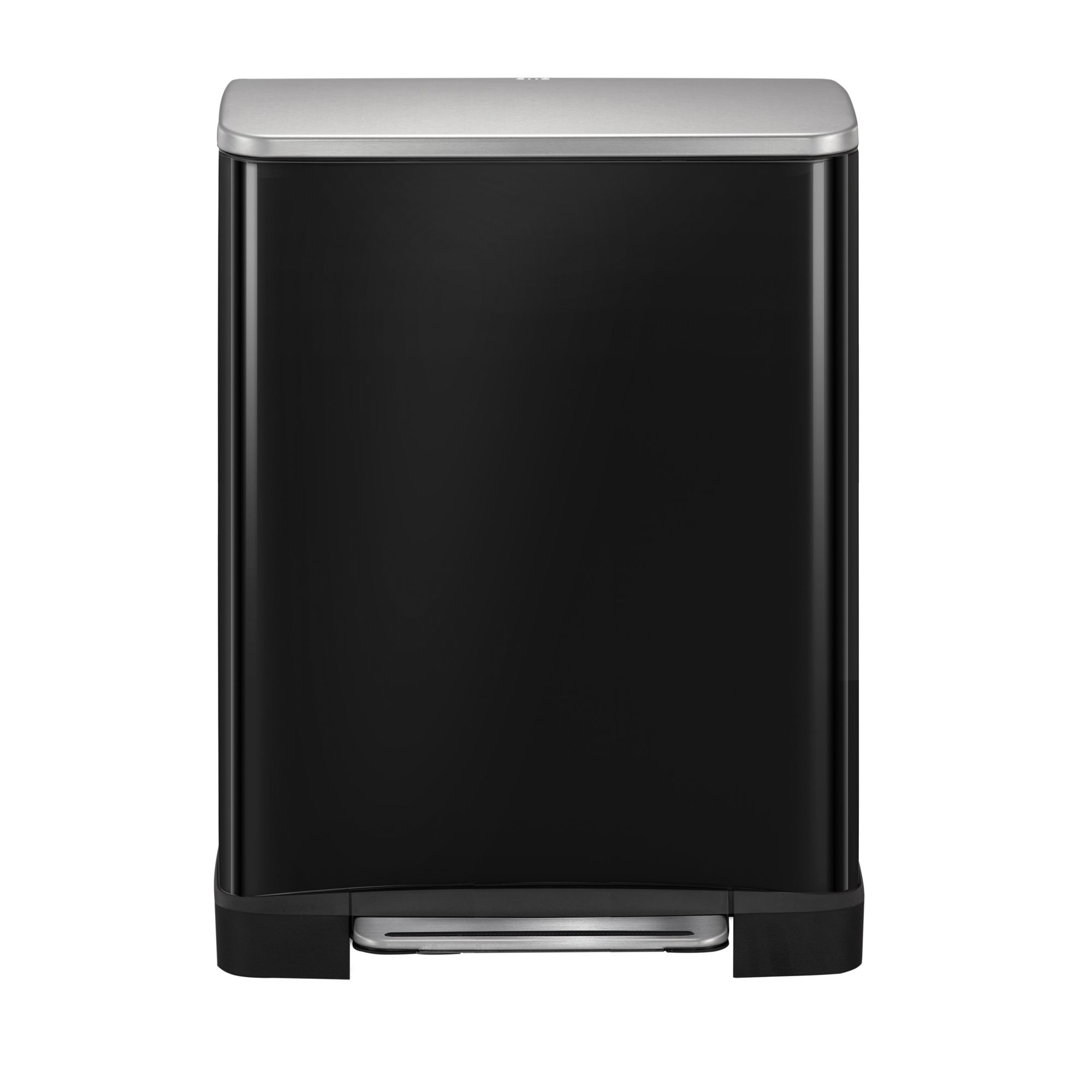 EKO - E-Cube Treteimer 50 Liter - Stainless steel Plastic - Schwarz, Matt Edelstahl