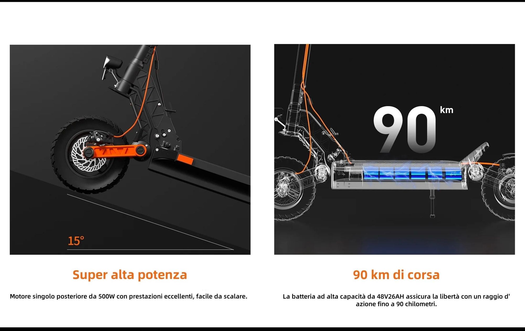JOYOR S5 PRO Pieghevole  ABE Monopattino Elettrico - 500W Motor 48V26AH Batteria Pneumatici da 10 Pollici - Nero