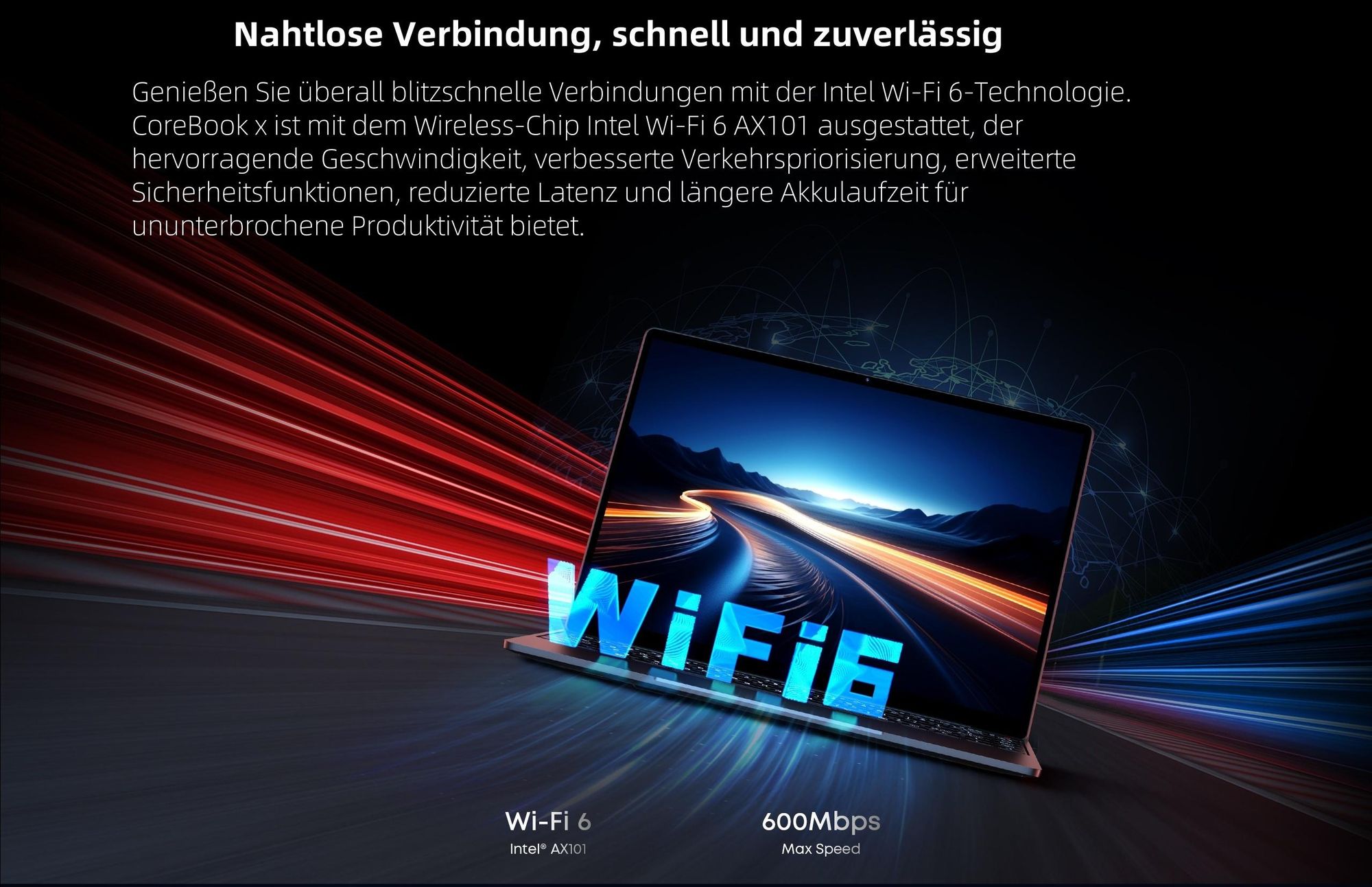 Laptop CHUWI CoreBook X - Prozessor Intel Core i3-1220P 14" Bildschirm Windows 11 16GB+512GB 4000mAh Akku - Grau