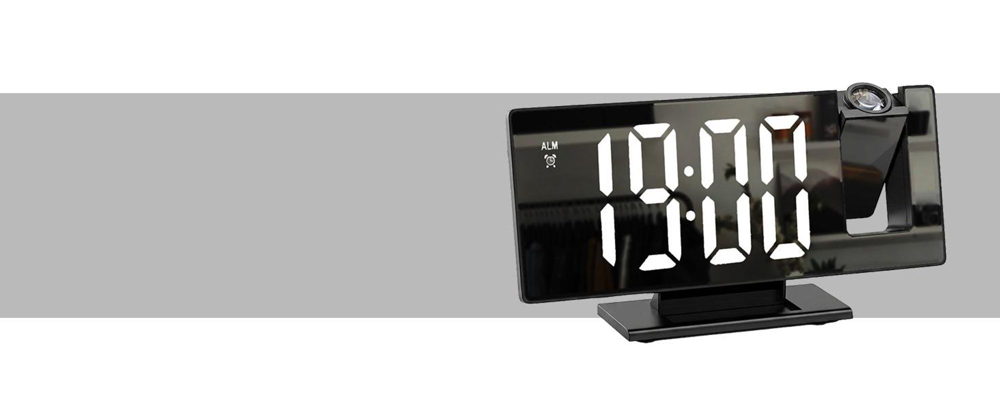 KRUMAD Projektionswecker Digital, Radiowecker mit Projektion, LED Uhr, USB Ladefunktion, 12/24 Stunden Anzeige, Snooze Funktion, Wecker Schlafzimmer