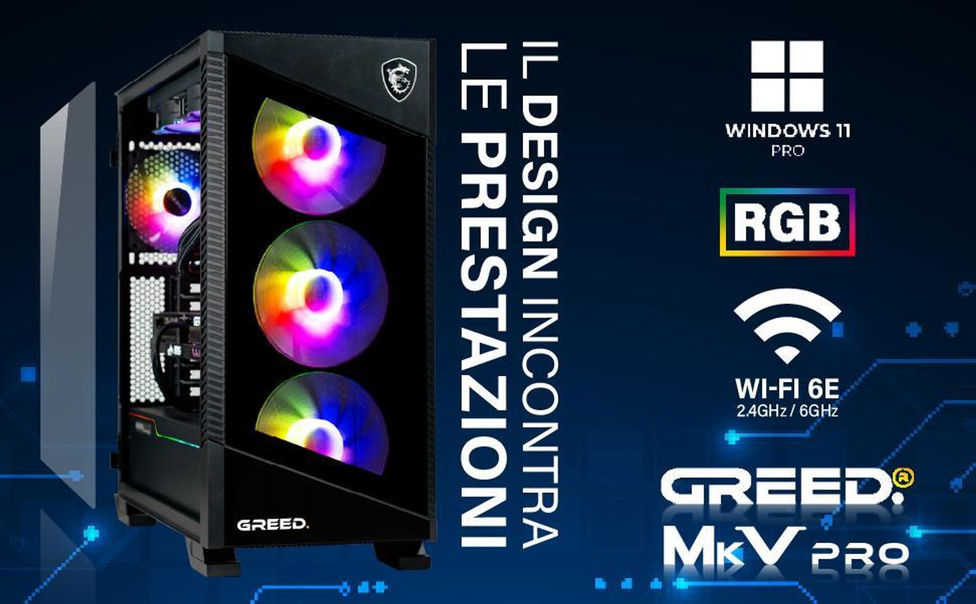 Greed® MK5 Pro - PC Gaming - Intel Core i9 12900KF + RTX 5080 16GB - Watercool - Gaming Computer con 5,2 GHZ - 32GB DDR5 - 2TB SSD - WiFi - Win 11 Pro