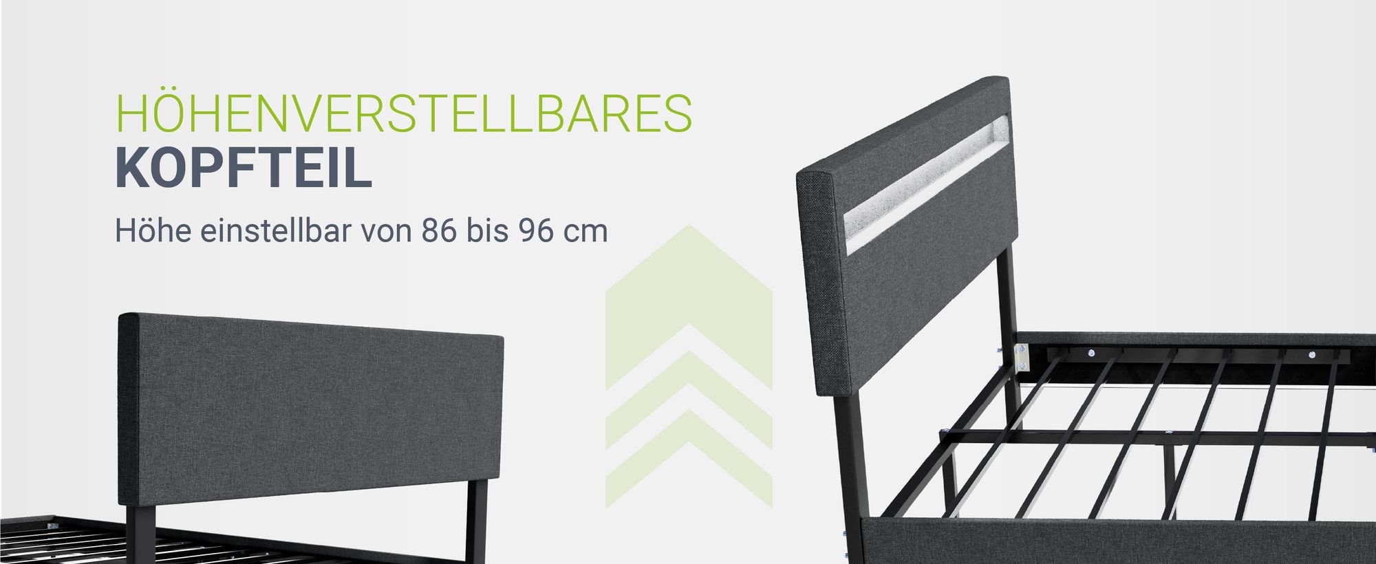 Juskys Schwebebett Lissabon 140 x 200 cm - Schwebendes Design - dunkelgrau