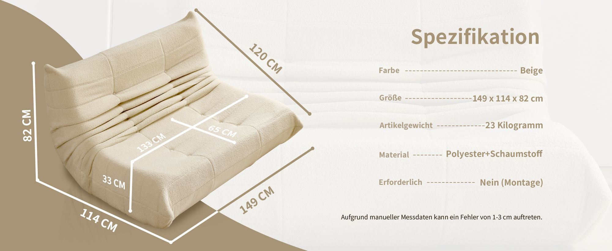 Klassische Sessel, Schlafsofas, sitzkissen boden, Lazy Sofa, Bean bag, für Schlafzimmer, Sitzsack