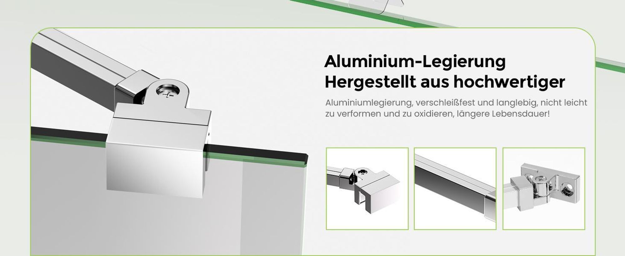 S'AFIELINA Duschkabine Stabilisator Aluminiumlegierung Stabilisierungsstange für Duschwand Glasdicke 5-6mm, Wandhalterung Einstelllänge 500mm ,2 Stück