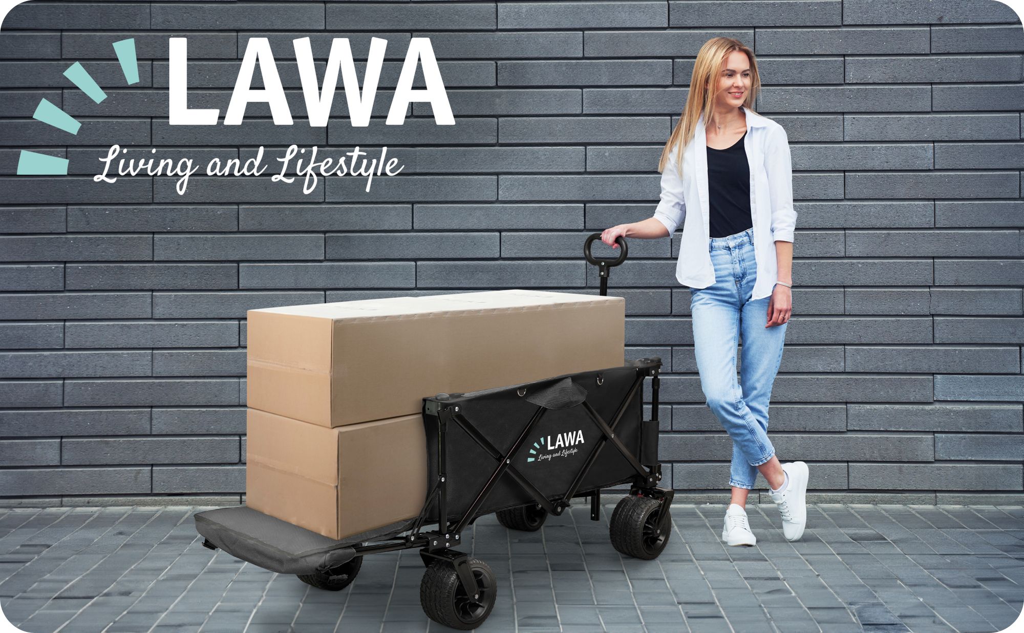 3 Feuerholzregale mit Dach von LAWA Living and Lifestyle in unterschiedlichen Farben.