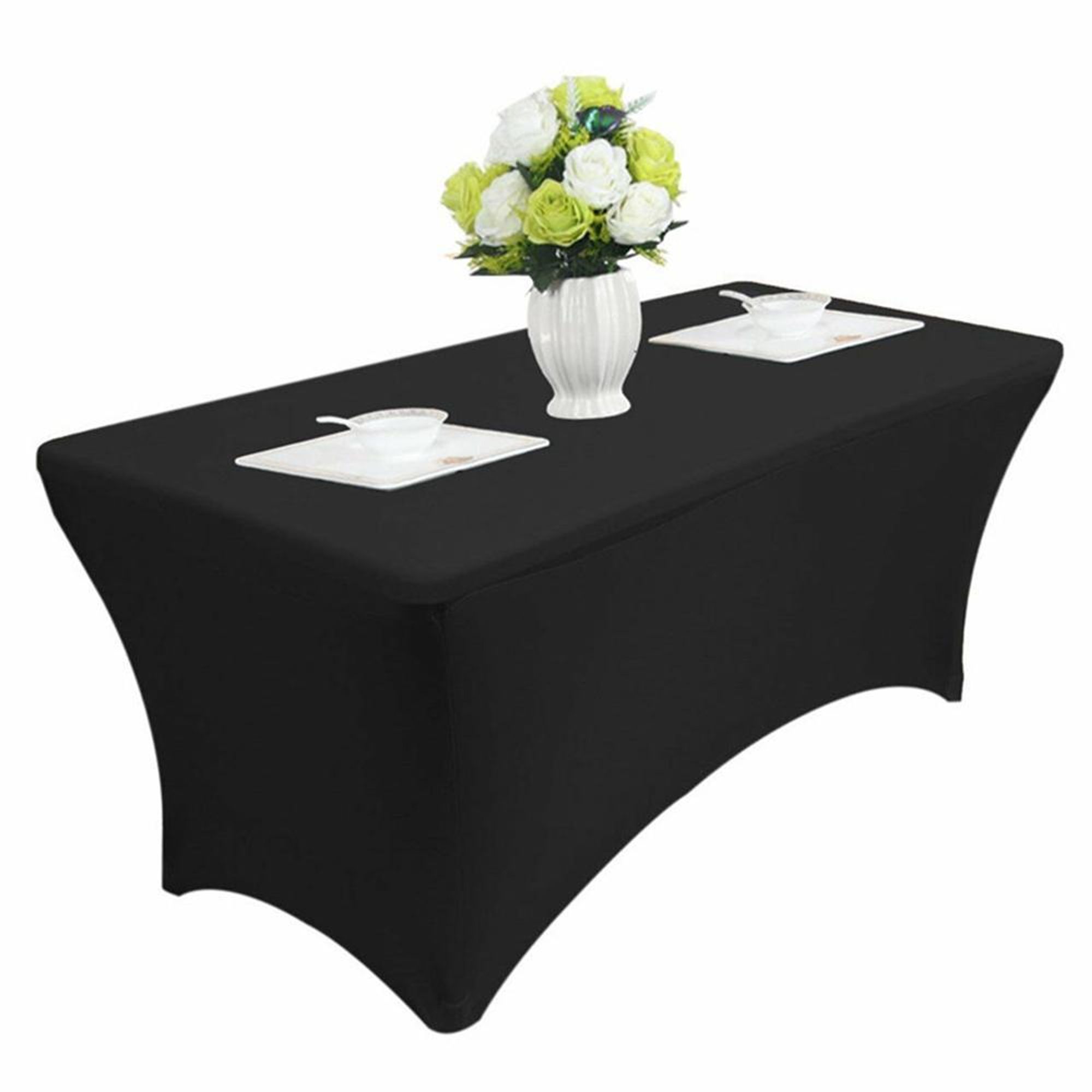 Stretch Husse Stretch-Tischdecke Tishcover Elasthan schwarz GreenBlue 180x75x75cm GB372