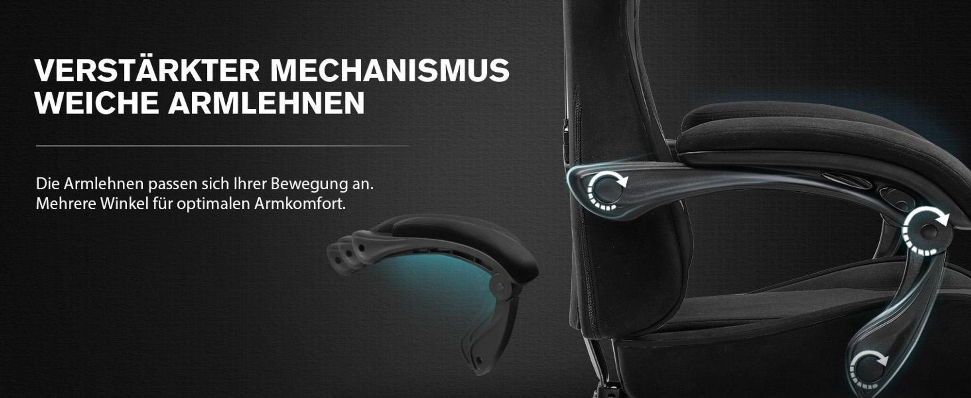 GTPLAYER Gaming Stuhl, Bürostuhl, Ergonomischer Pc Stuhl, Gaming Sessel mit Massagelendenwirbelstütze mit Fußstütze und Kopfstütze, Schwarz Stoff