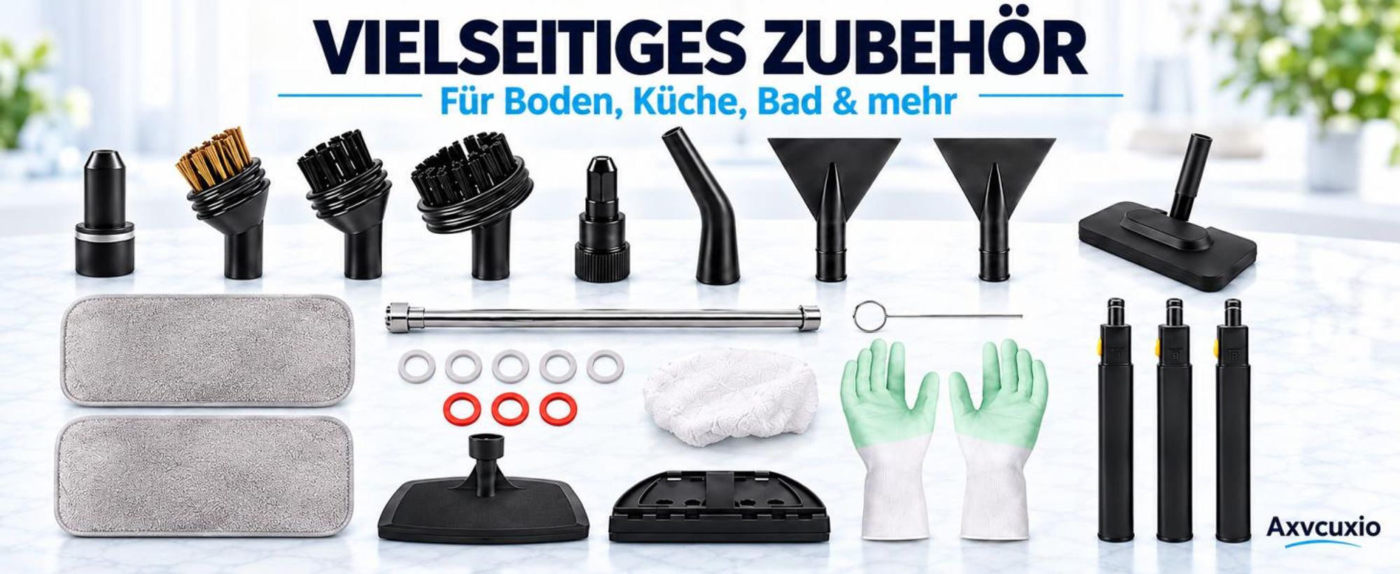 2500W Hand Dampfreiniger für alles mit 15 Zubehör, 4.5bar Dampfdruck 1,6L Tank,Mehrzweck-Dampfgarer, Tragbarer Steam Cleaner für Fenster, Küche, Boden