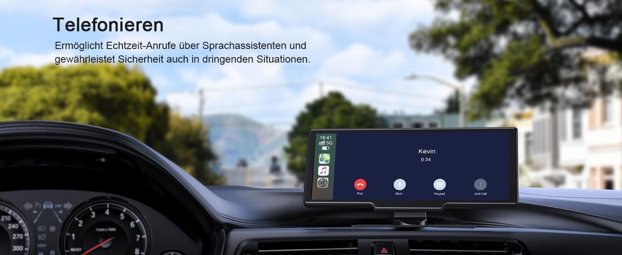Wireless Apple Carplay & Android Auto Stereo Empfänger mit 4K Dashcam Vorne, 1080P Rückfahrkamera,9,26-Zoll Touchscreen Drahtlosem Carplay
