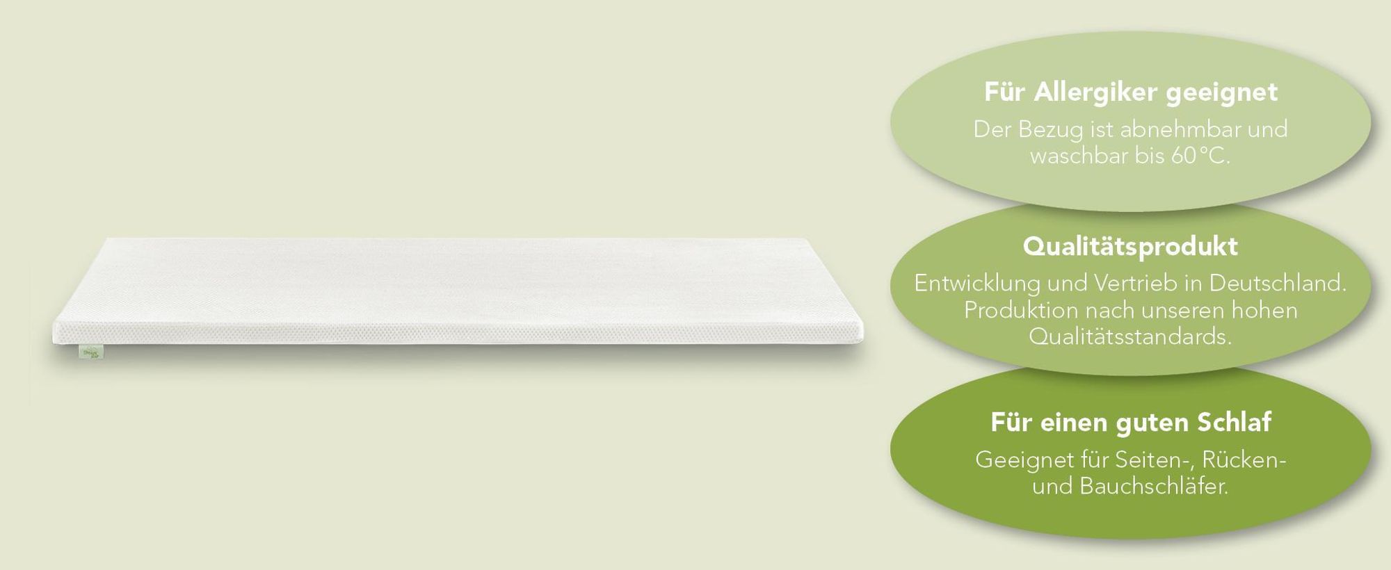 Topper ergonomico in schiuma fredda | extra fermo | 160 x 200 cm | H4 | 5 cm di altezza | DREAMSTAR Easy Dream