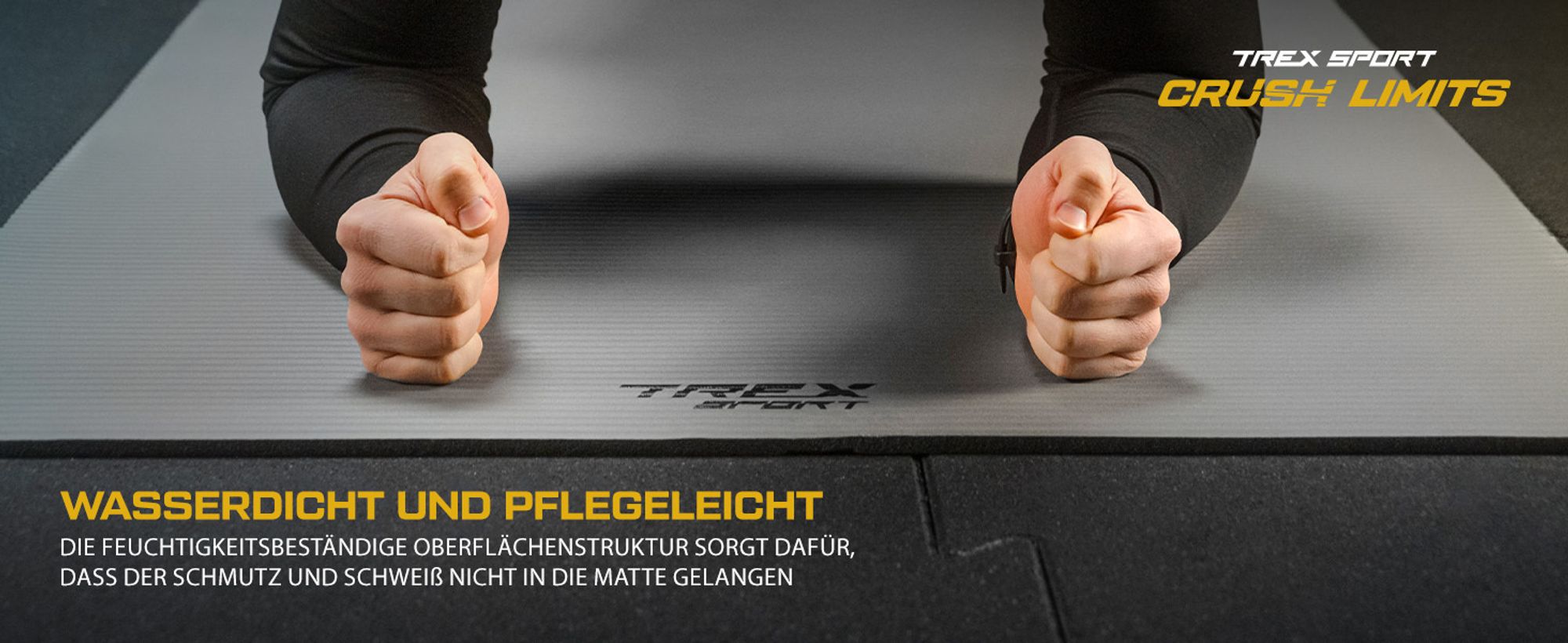 TREX SPORT Gymnastikmatte Fitnessmatte TX-019NGM | Yogamatte Pilates 190×80×1cm | Trainingsmatte rutschfest, wasserdicht, Tragegurt | Sportmatte grau