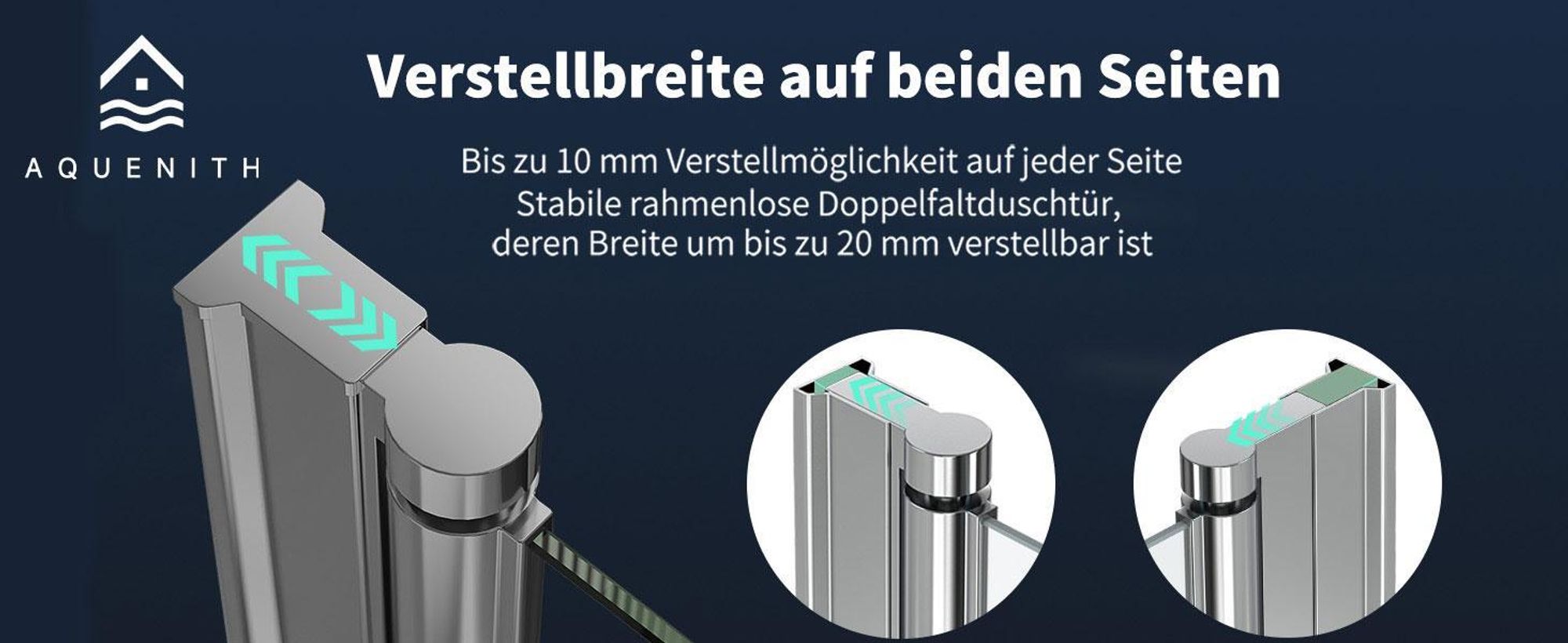 Falttür Duschkabine 80x100x195cm Eckeinstieg Duschabtrennung Doppelt Falttüren Eckdusche Faltbar Duschwand Silber Faltdusche aus ESG-NANO GLAS