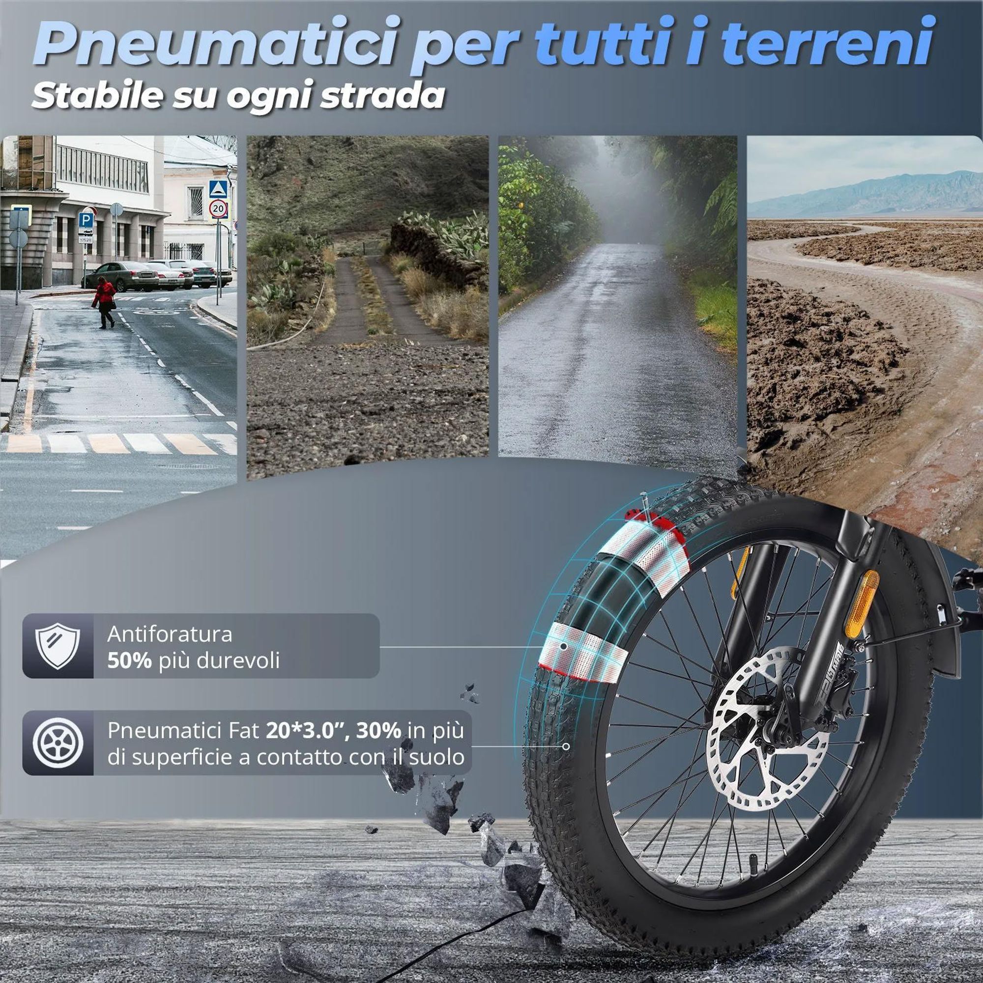 FAFREES F20 Mate Triciclo Elettrico - Batteria 48V21AH Freni a Disco Idraulici 20 Pollici Pneumatici - Grigio