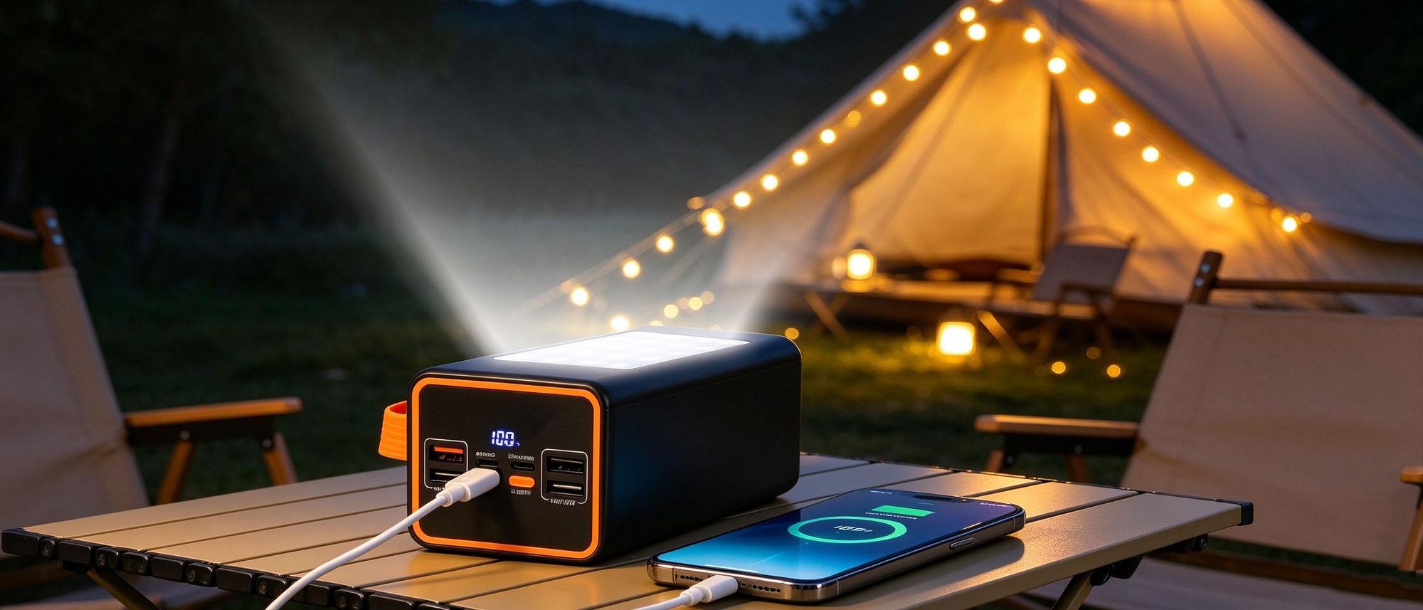 Juksun Powerbanks, Powerbank mit 90000 mAh, USB-C-Anschluss, für Outdoor Reisen und Camping, mit LED und Taschenlampe, 22,5 W Schnellladefunktion