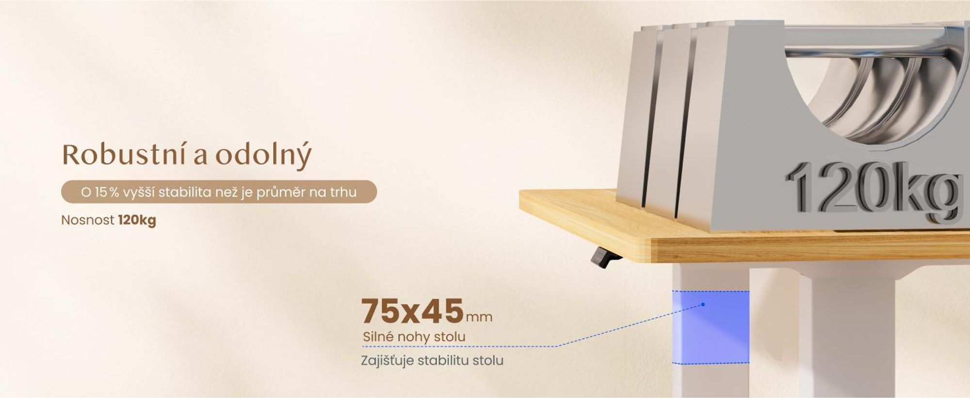 FLEXISPOT QB2 Elektricky výškově nastavitelný stůl 200 x 80 cm s prodlužovacím kabelem, 2 výkonnými motory, nosností 120 kg, 4 paměťovými pozicemi (javor)