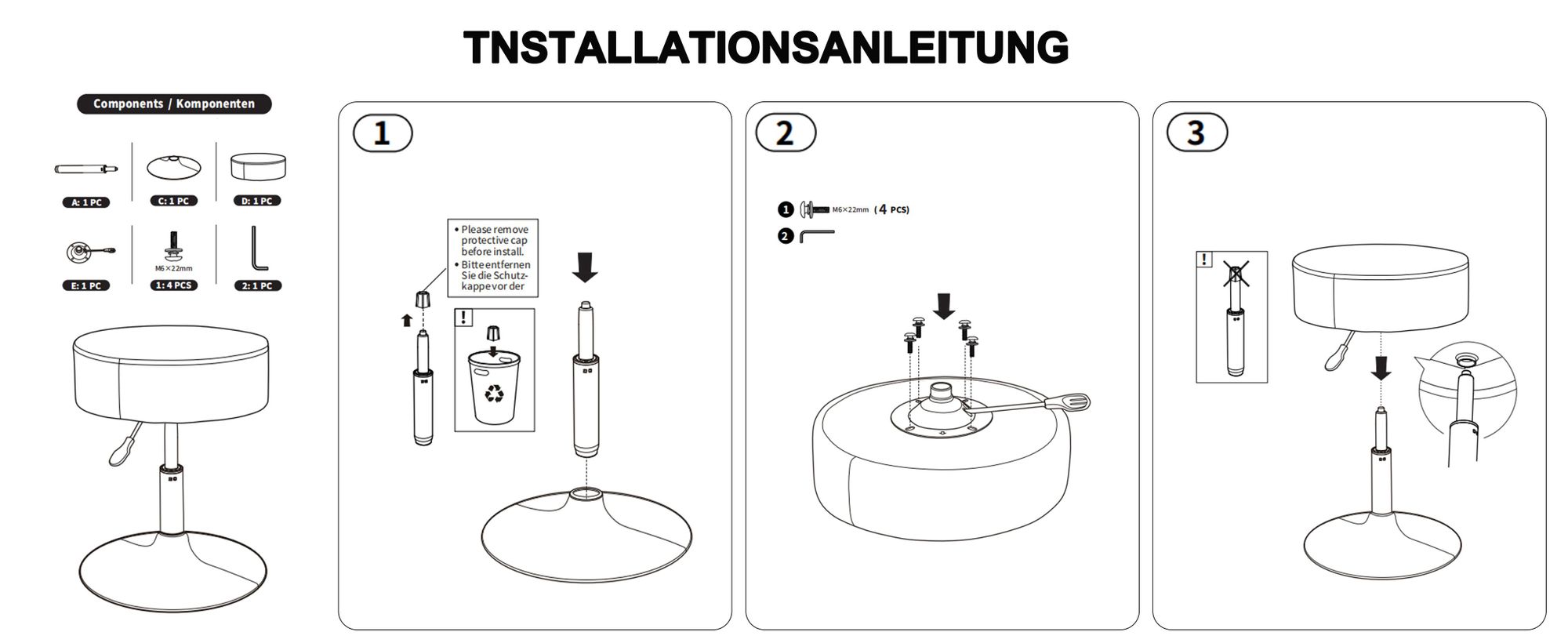 Duhome Drehhocker Höhenverstellbar Schminkhocker aus Samt Sitzhocker mit Polsterung Barhocker Drehbar für Schlafzimmer Wohnzimmer Bistro, Grau