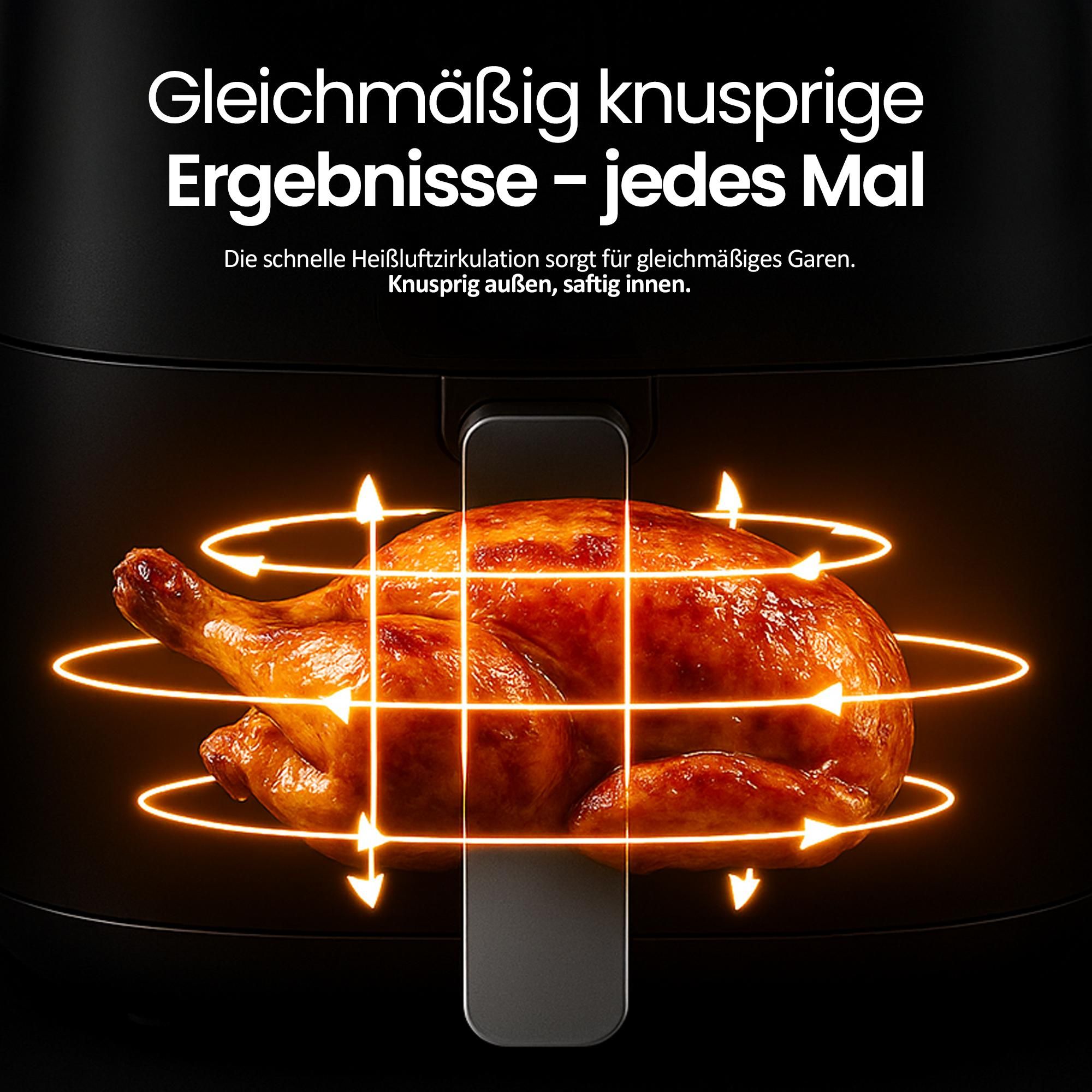 Emerio Airfryer XL 4,5 L – 1300 W – Digital – 8 Programme – Schwarz – AF-129369
