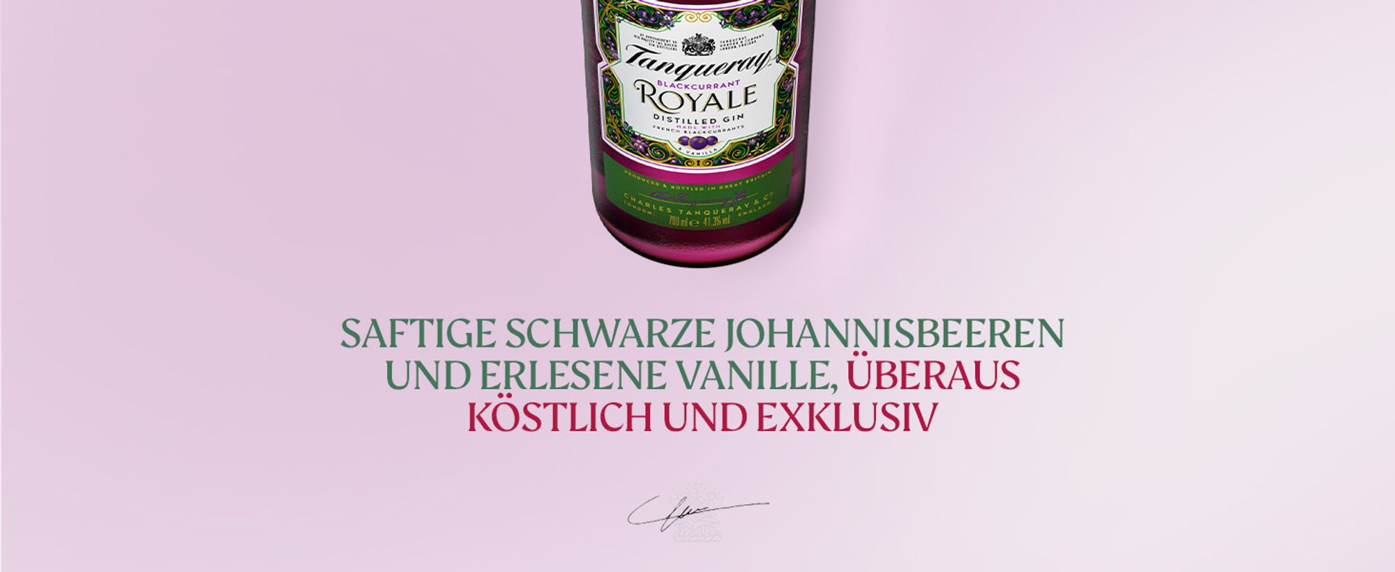 Tanqueray Blackcurrant Royale Gin, Johannisbeer-Aroma, 41,3% vol, 700ml Einzelflasche