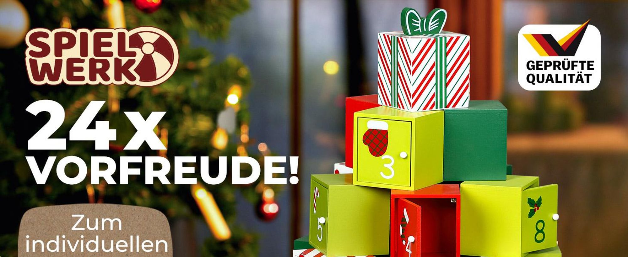 SPIELWERK Wiederverwendbarer Adventskalender Geschenkeberg XL Zum Befüllen