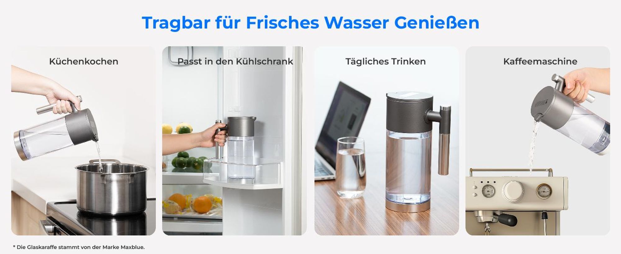 [Mineralisiert] Waterdrop WD-A2G Auftisch-Umkehrosmoseanlage, Heiß- und Kalt-RO, Tragbarer Reinwassertank, 6 Temperaturen