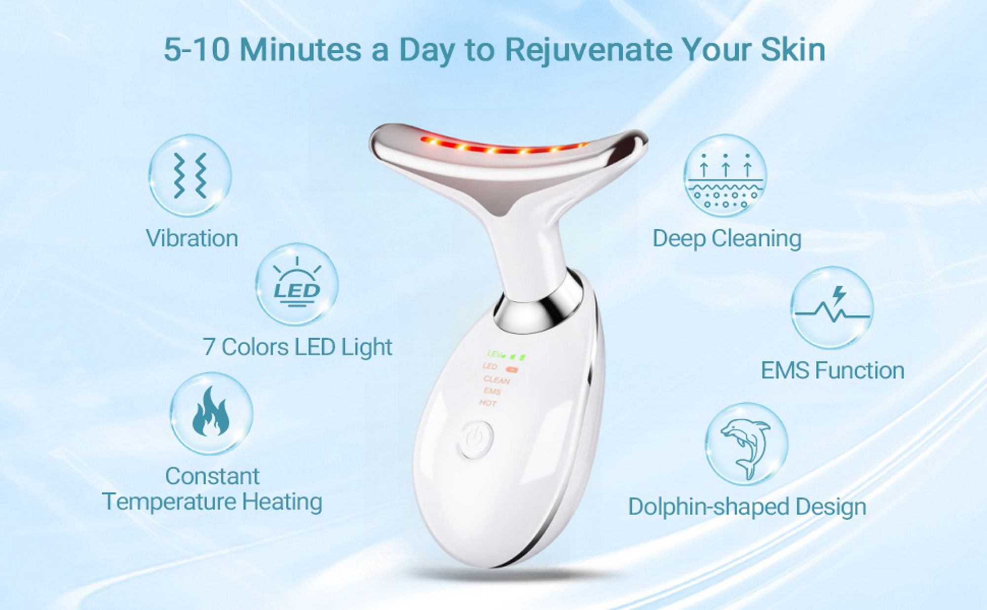 Elektrisches Gesichtsmassagegerät gegen Falten, Face Lifting Gerät, Gua Sha Elektrisch, EMS Gesichtsmassage, 3 Massagemodi