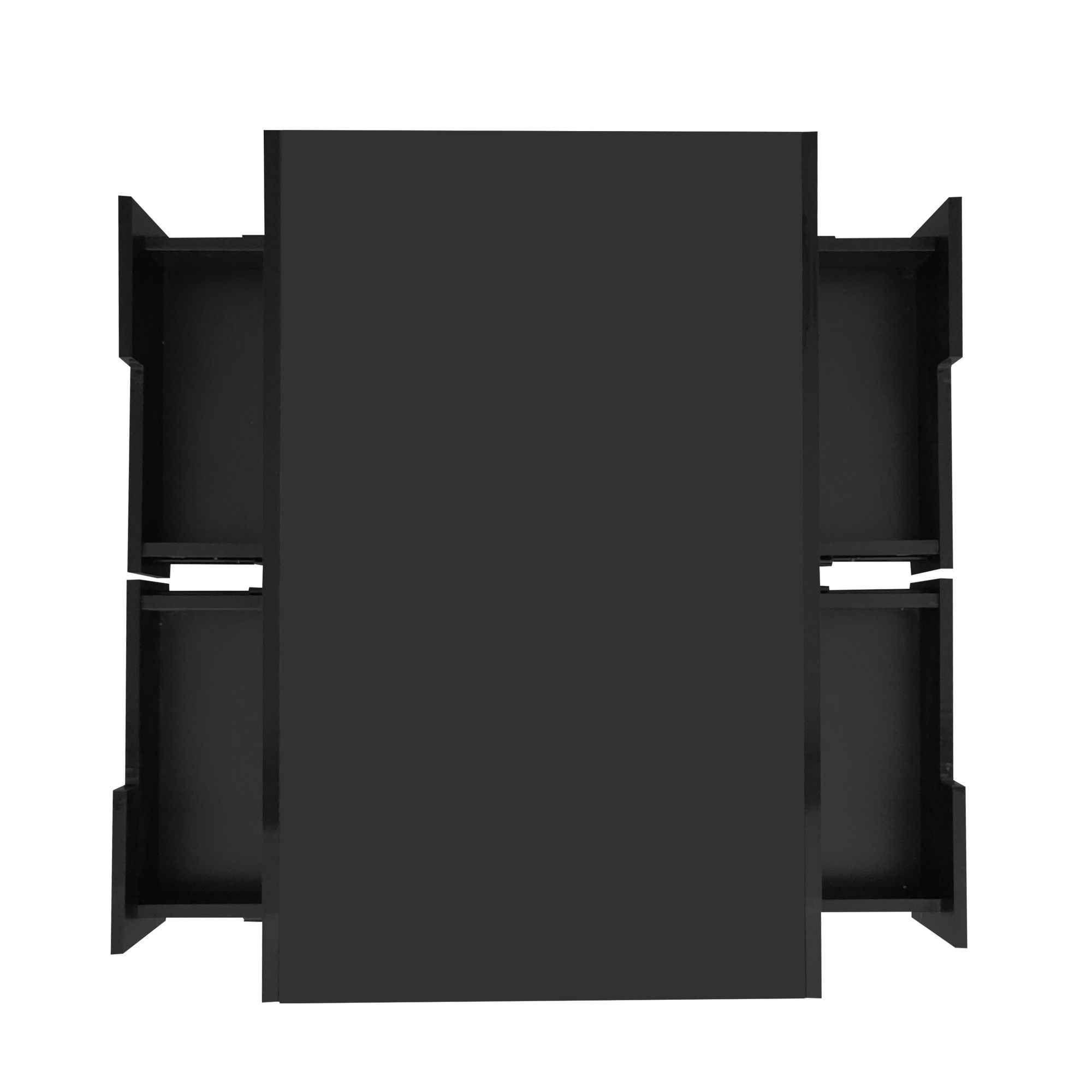 Merax Couchtisch hochglanz schwarz, Couchtisch mit 4 Schubladen inkl. LED, Beistelltisch Wohnzimmertisch Kaffeetisch, 80x50x36cm, modernes Design