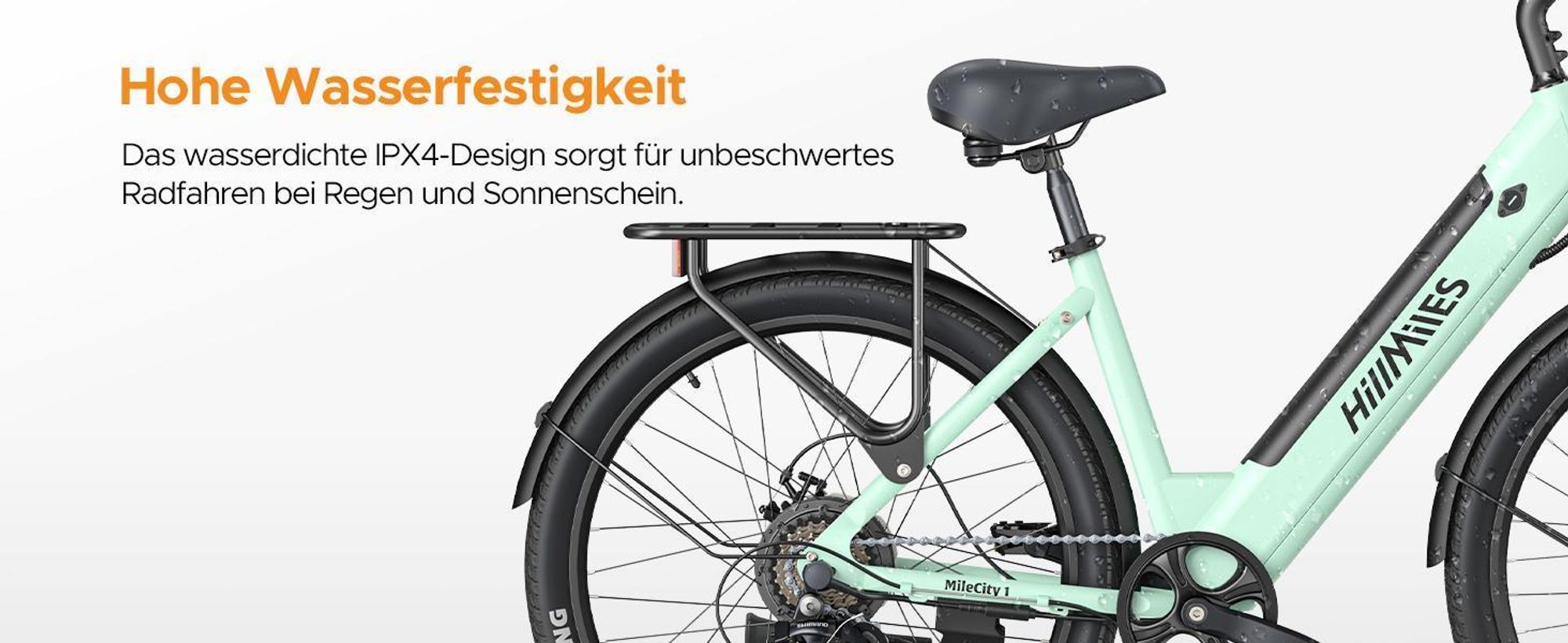 HillMiles E Bike, City E-Bike & E-Hollandrad mit 36V 13Ah Akku bis zu 80-100km, SHIMANO 7-Gang, 250W Motor&25km/h, MileCity1