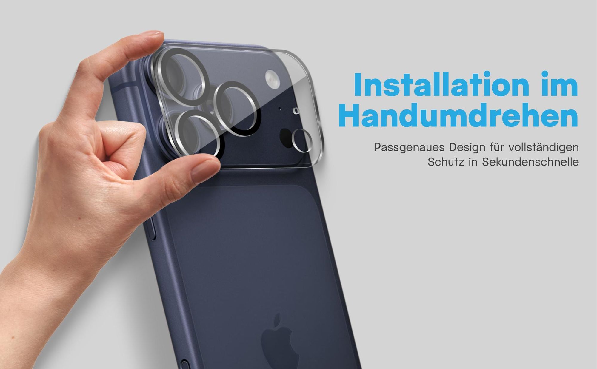 2x Kameraschutz aus 9H Glas für Apple iPhone 17 Pro Max in passgenauem Design