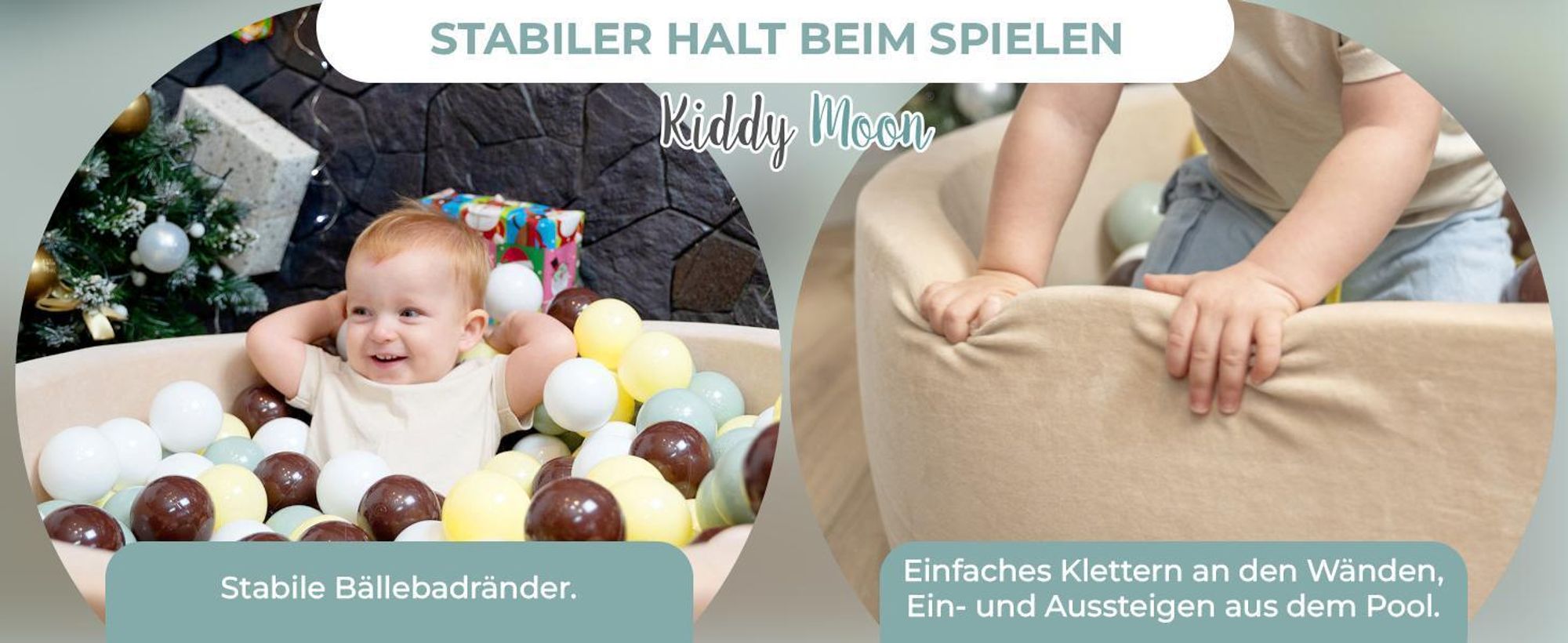 KiddyMoon quadrat bällebad bällepool 120x30cm/200 bälle ∅ 7cm eckig ballgruben für babys spielbad kleinkinder, hergestellt in der eu, dunkelgrau:weiß-grau-schwarz-gold