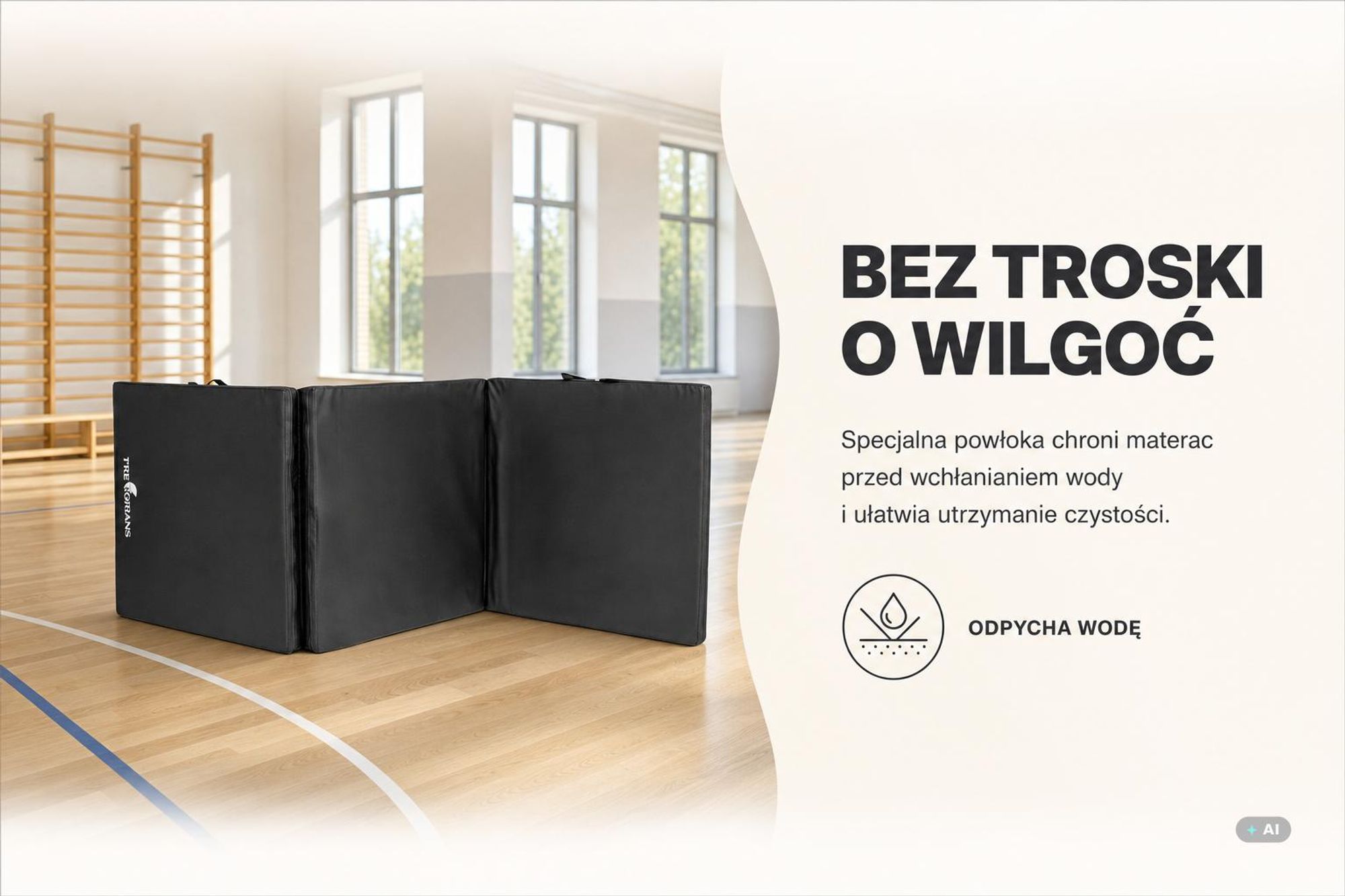 Składana mata gimnastyczna materac do ćwiczeń domowych 180 x 60 x 5 cm