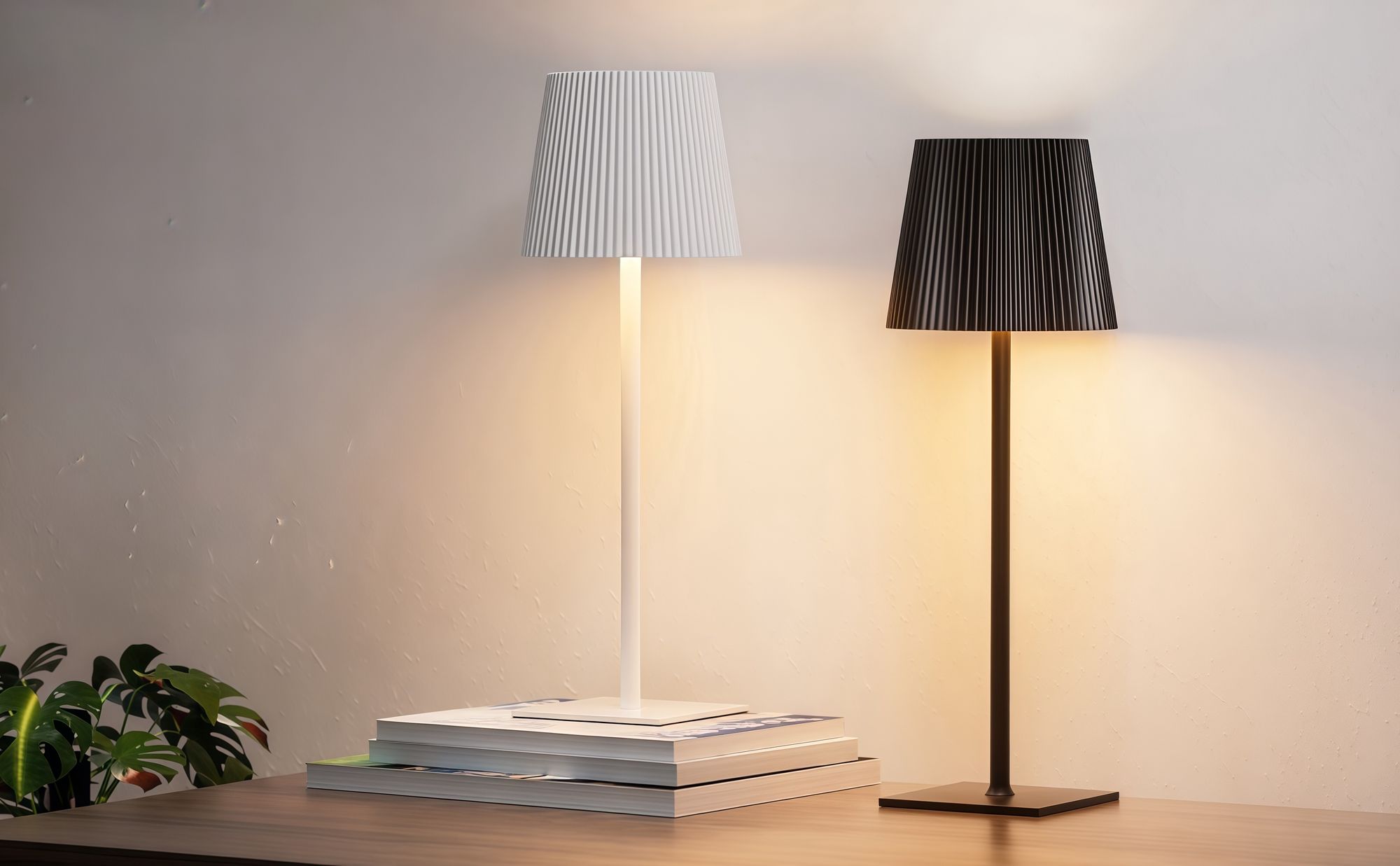 Tischlampe Kabellos, LED Tischleuchte, Dimmbar Touch Akku Tischleuchte Kabellos mit USB Ladestation, Warmweiß Tischlampe, IP54 Wasserdichte, Weiß