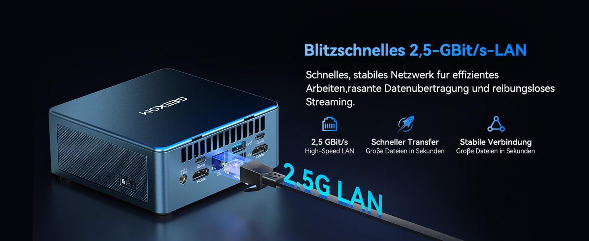 GEEKOM IT13 Mini PC, Intel i5-13600H, 16GB RAM & 1TB SSD, aufrüstbar, 4 Displays bis 8K, 2× USB4, IceBlast-Kühlung, vorinstalliertes System, für Büro
