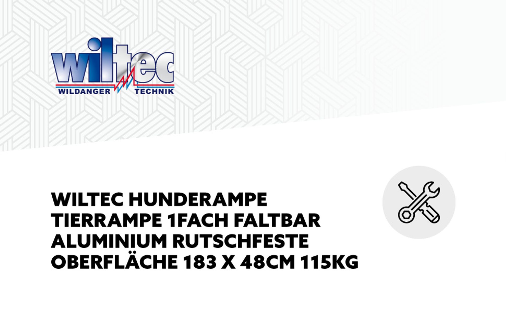 Wiltec Hunderampe faltbar, 183 x 49 cm, geklappt 92 x 49 cm, aus Aluminium, rutschsicher, Traglast bis zu 115 kg, Haustierrampe