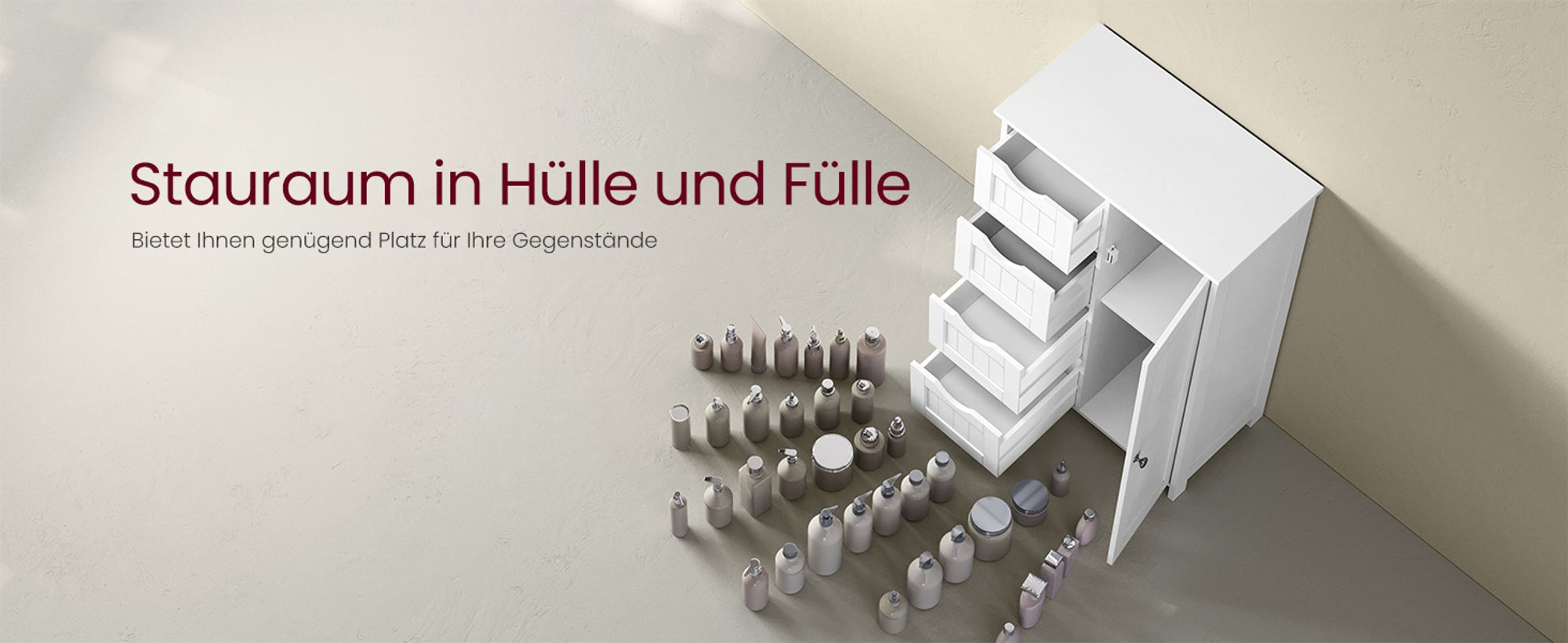 VASAGLE Badezimmerschrank, schmaler Badschrank, Beistellschrank, Kommode, mit 4 Schubladen, Schranktür, verstellbare Ablage
