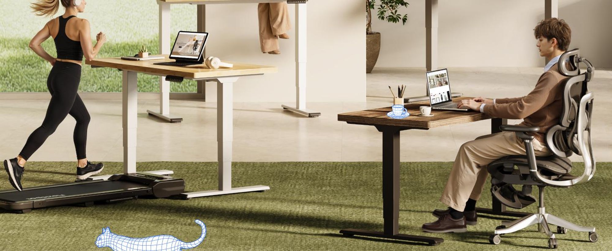 FlexiSpot höhenverstellbarer Schreibtisch elektrisch 120x80cm mit Dualmotor, 25MM einteiliger Tischplatte&3-fach Teleskop EC5 LITE (Weiß)