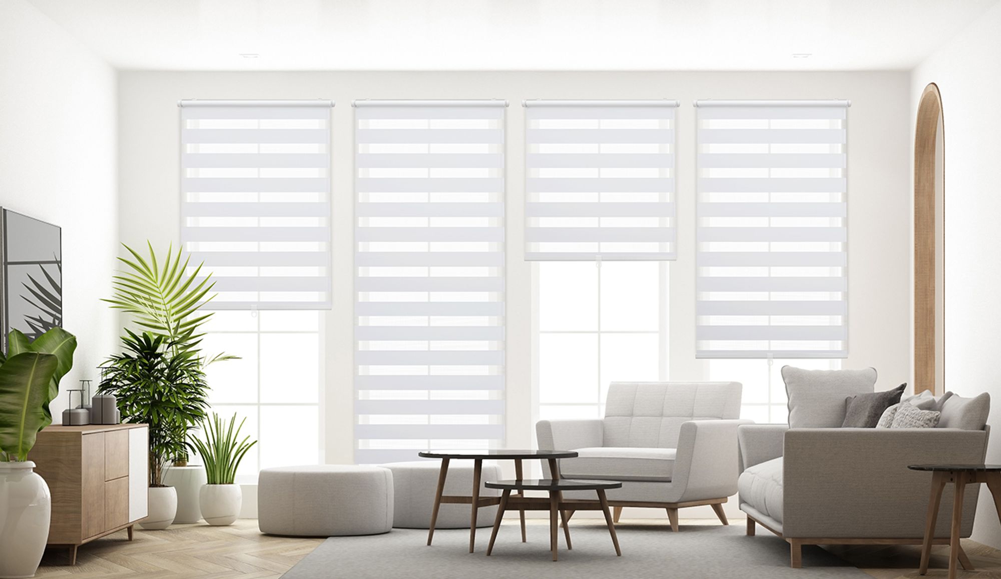 Doppelrollo schnurlos Duo Rollo Klemmfix Rollos für Fenster ohne Bohren & zum Bohren Faltrollo 115x210cm Weiß