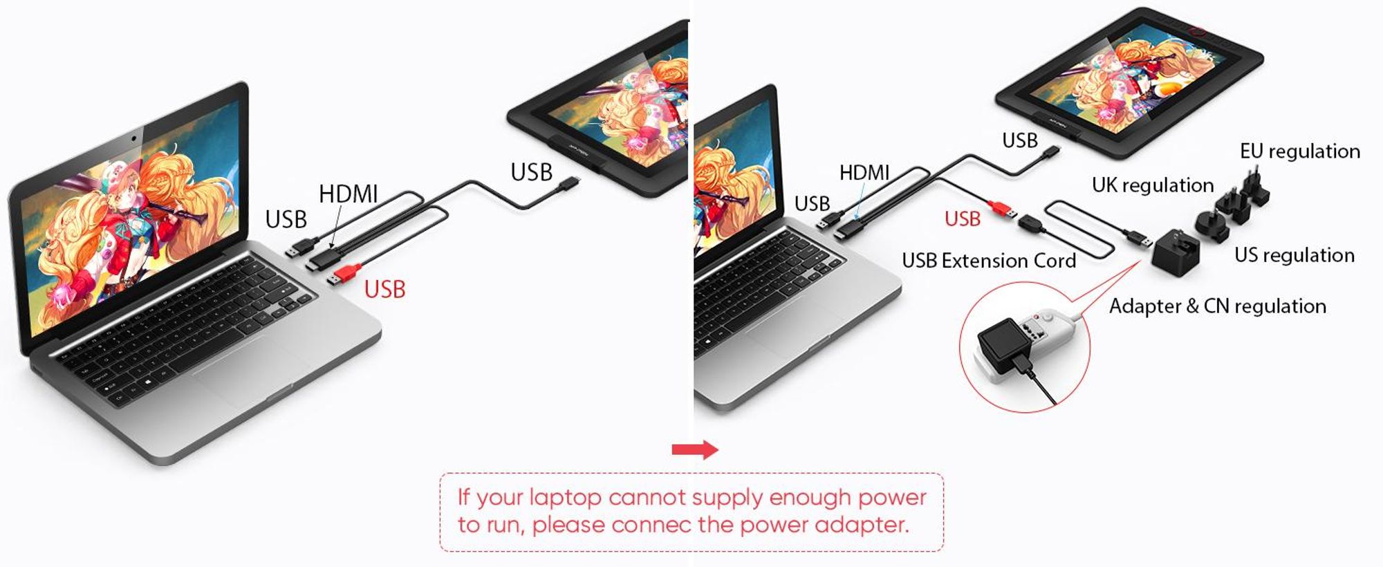 XPPen Artist Display 13.3 Pro, Kabelgebunden, 5080 lpi, 293,76 x 165,24 mm, USB, 1 cm, 0,01 mm