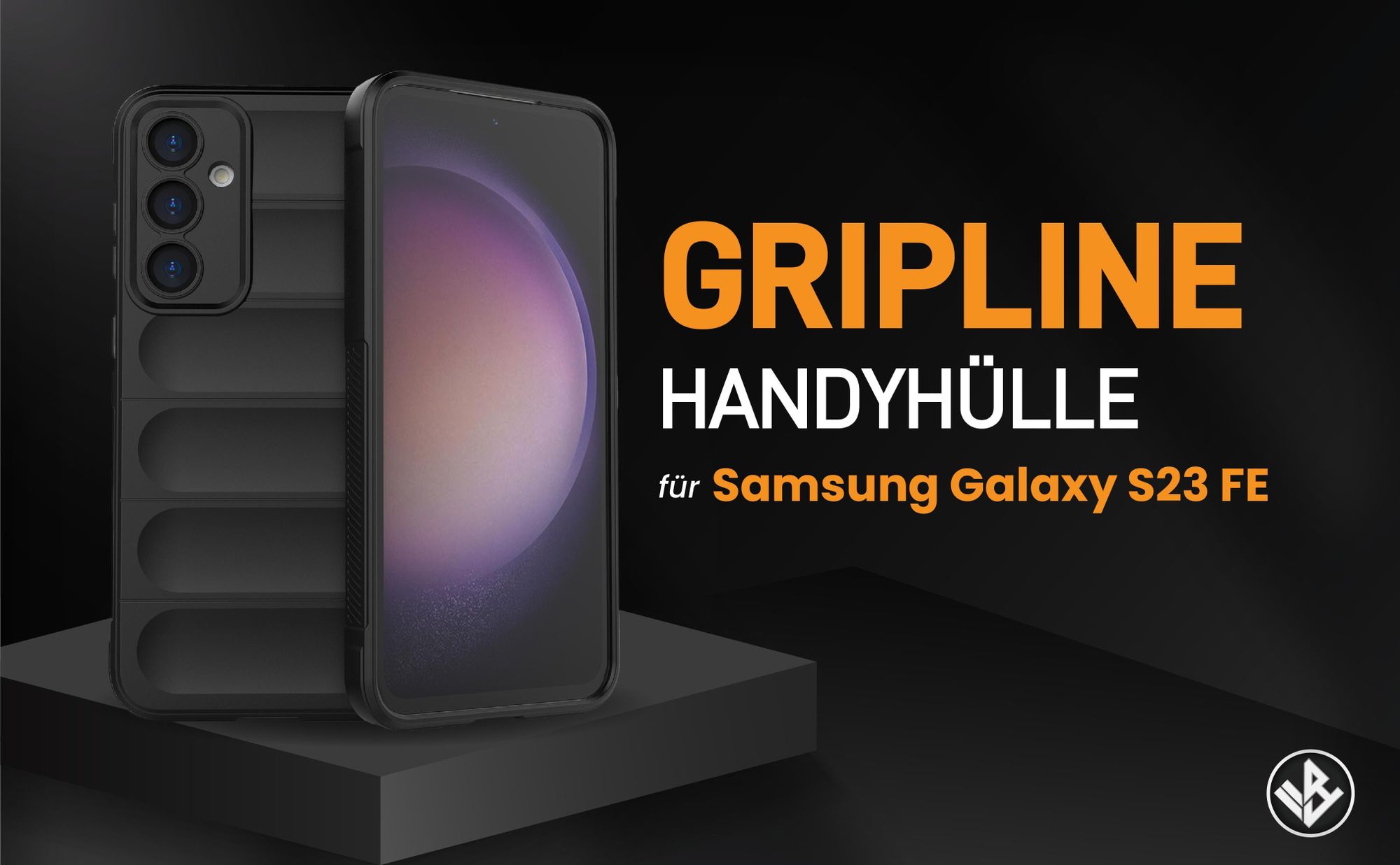 Schwarze ergonomische Grip Schutzhülle für das Samsung Galaxy S23 FE