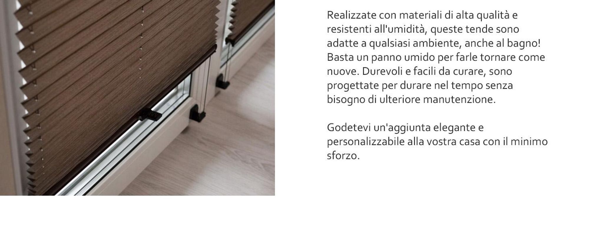 time4blinds, Tenda plissettata su misura, Senza fori, 60x180 cm, Bianco