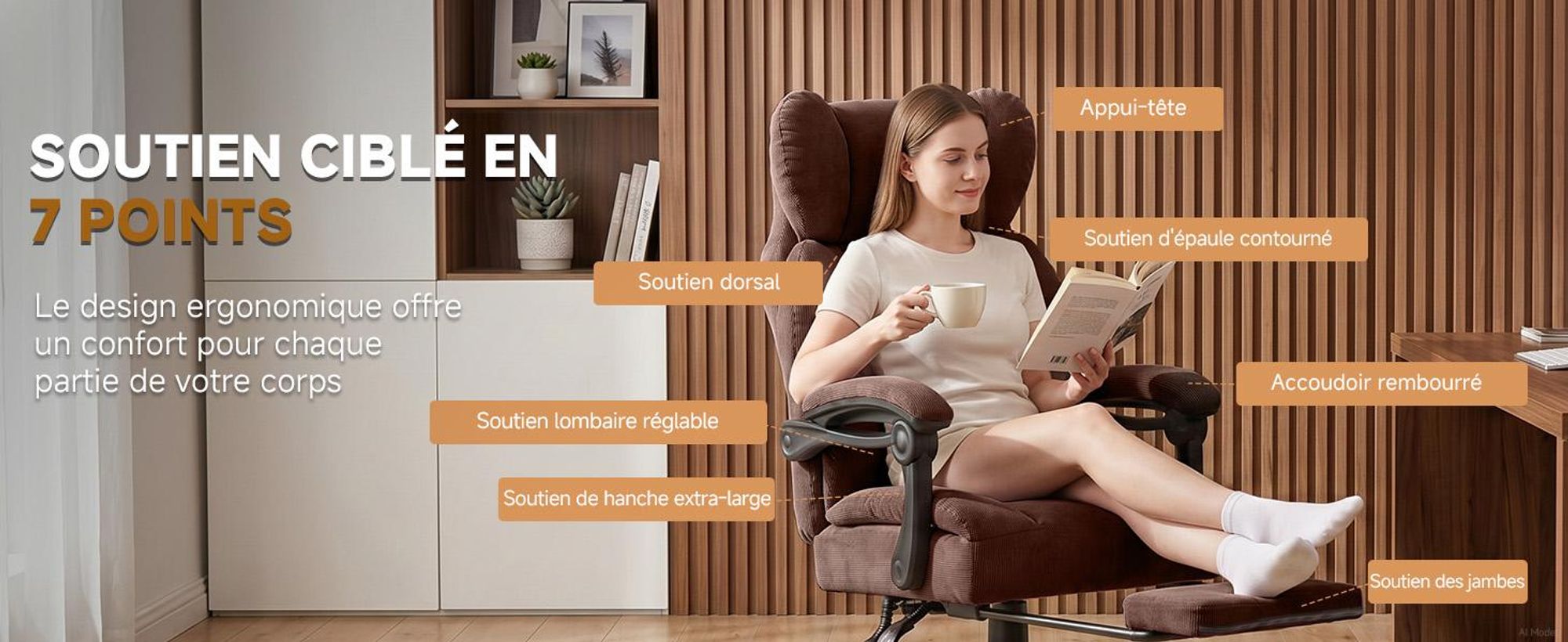 Chaise de gaming GTPLAYER, chaise de bureau ergonomique avec repose-pieds et support lombaire, fauteuil de bureau haut de gamme pour grandes personnes, chaise de bureau large et réglable en hauteur