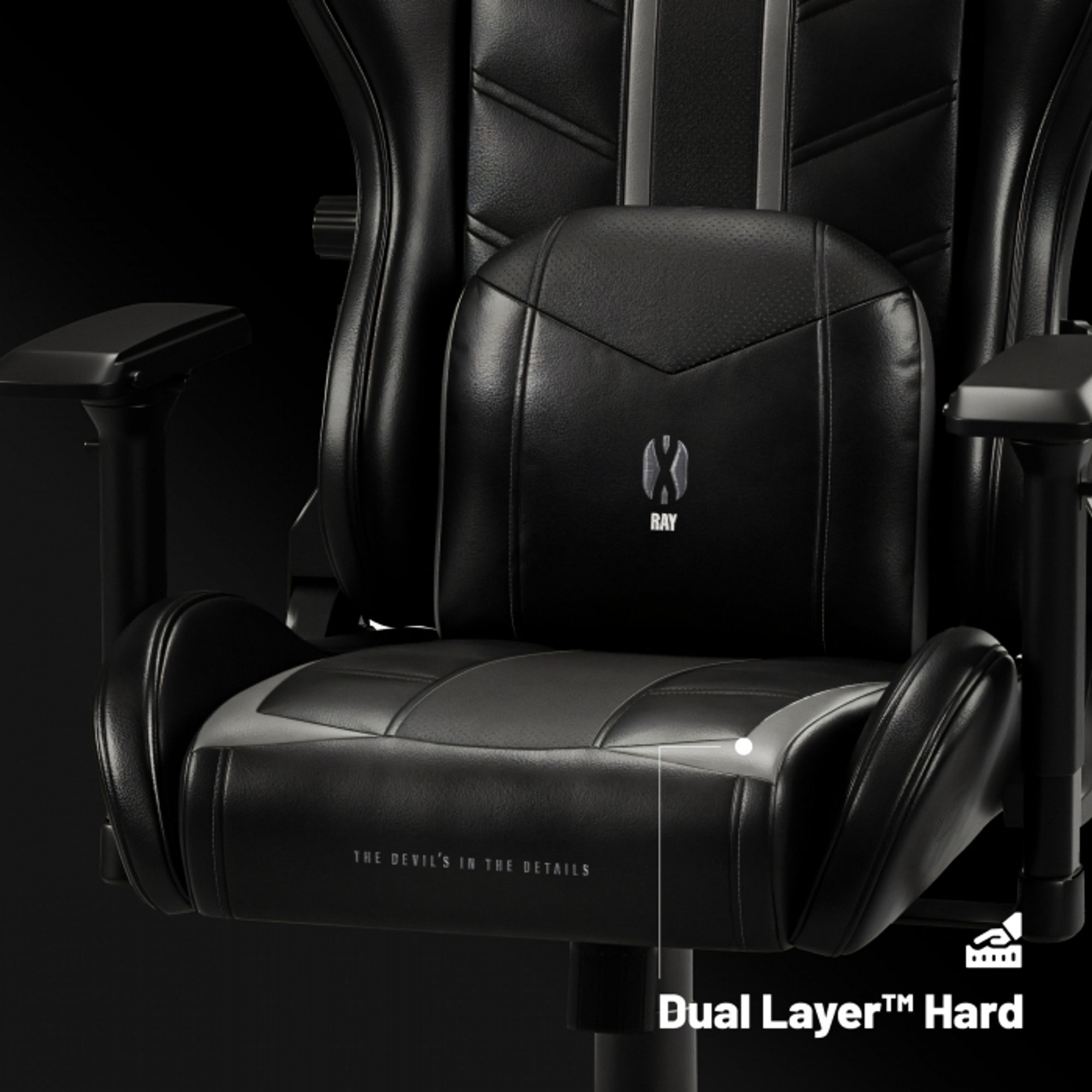 Diablo X-Ray Gaming Stuhl Bürostuhl Schreibtischstuhl 4D Armlehnen Ergonomisches Design Kunstleder Wippfunktion Farbe: Schwarz-grau, Größe King