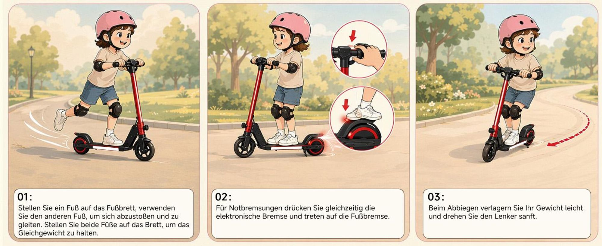 Kinder Elektroroller, 150W E-Scooter für Kinder, 16 km/h Kinderroller mit LED-Anzeige, RGB-Licht, Frontlicht, Doppelbremse, klappbar, 6,3 Zoll Vollgum